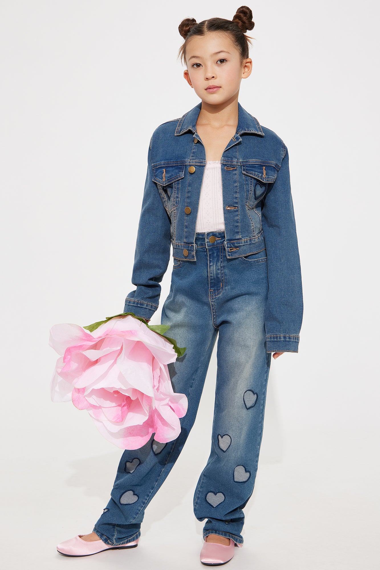 Mini With An Open Heart Cutout Denim Jacket - Medium Wash - Image 3