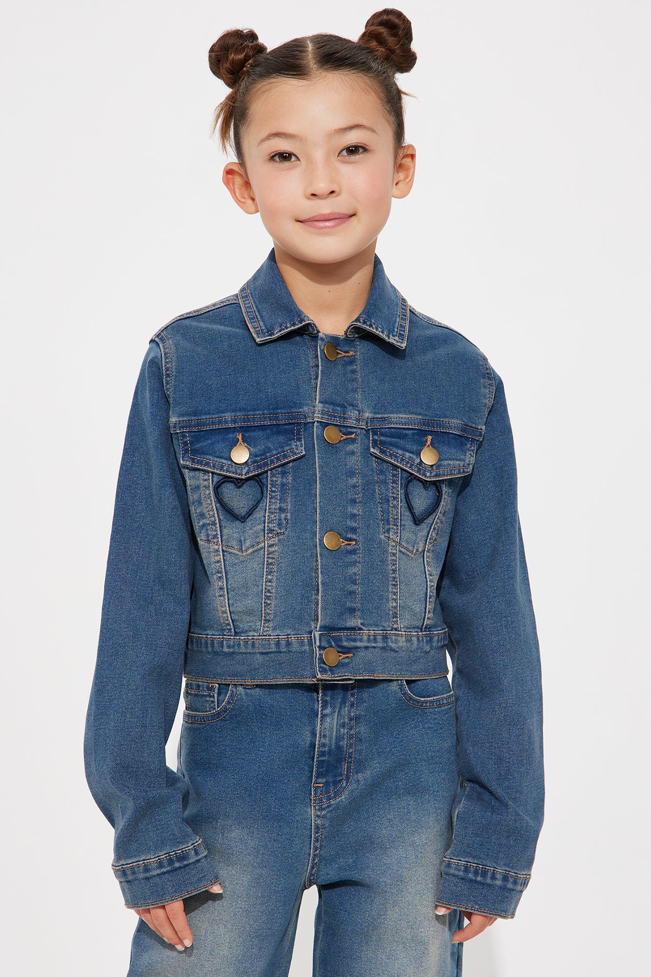 Mini With An Open Heart Cutout Denim Jacket - Medium Wash - Image 4