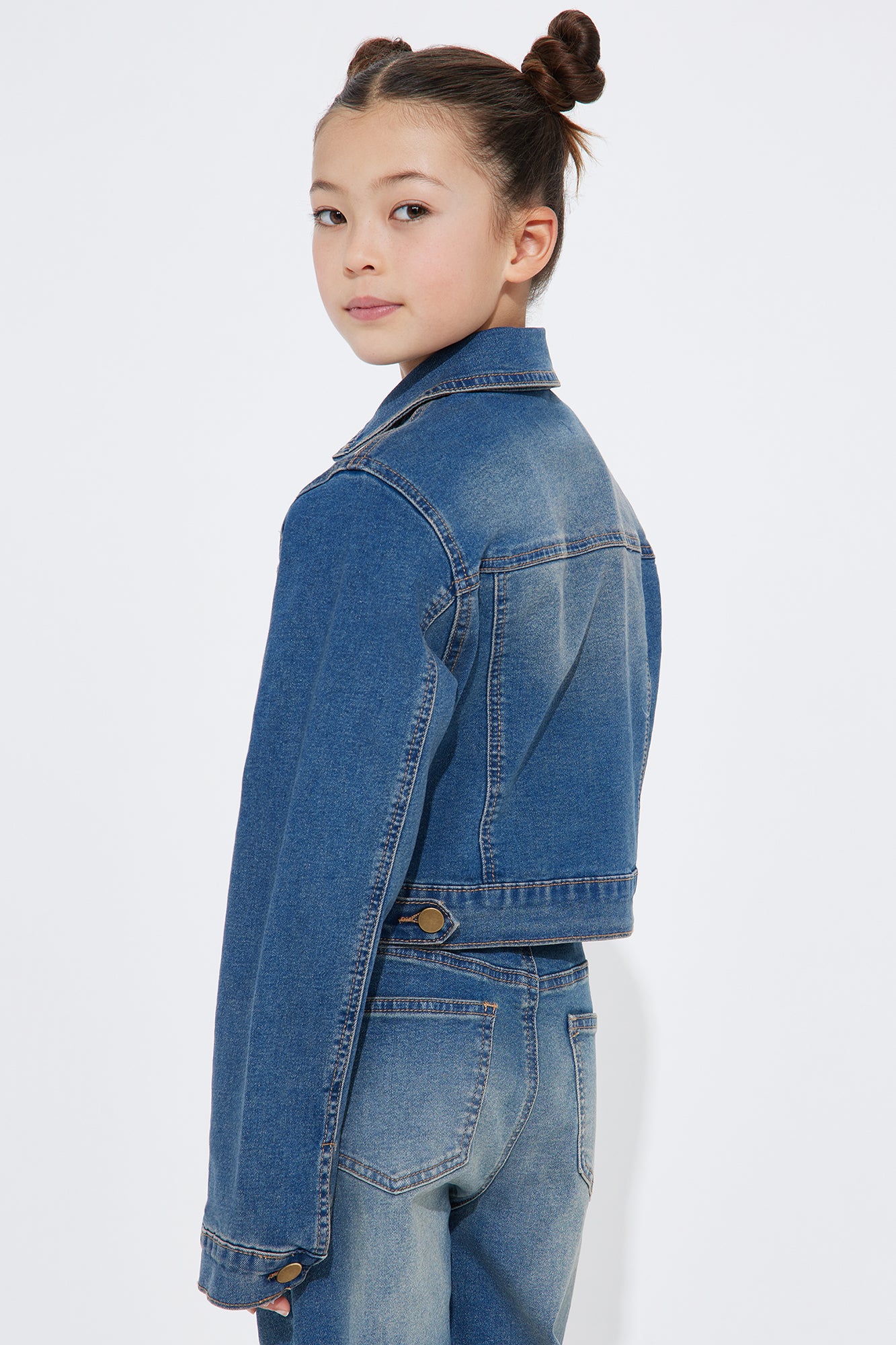 Mini With An Open Heart Cutout Denim Jacket - Medium Wash - Image 5