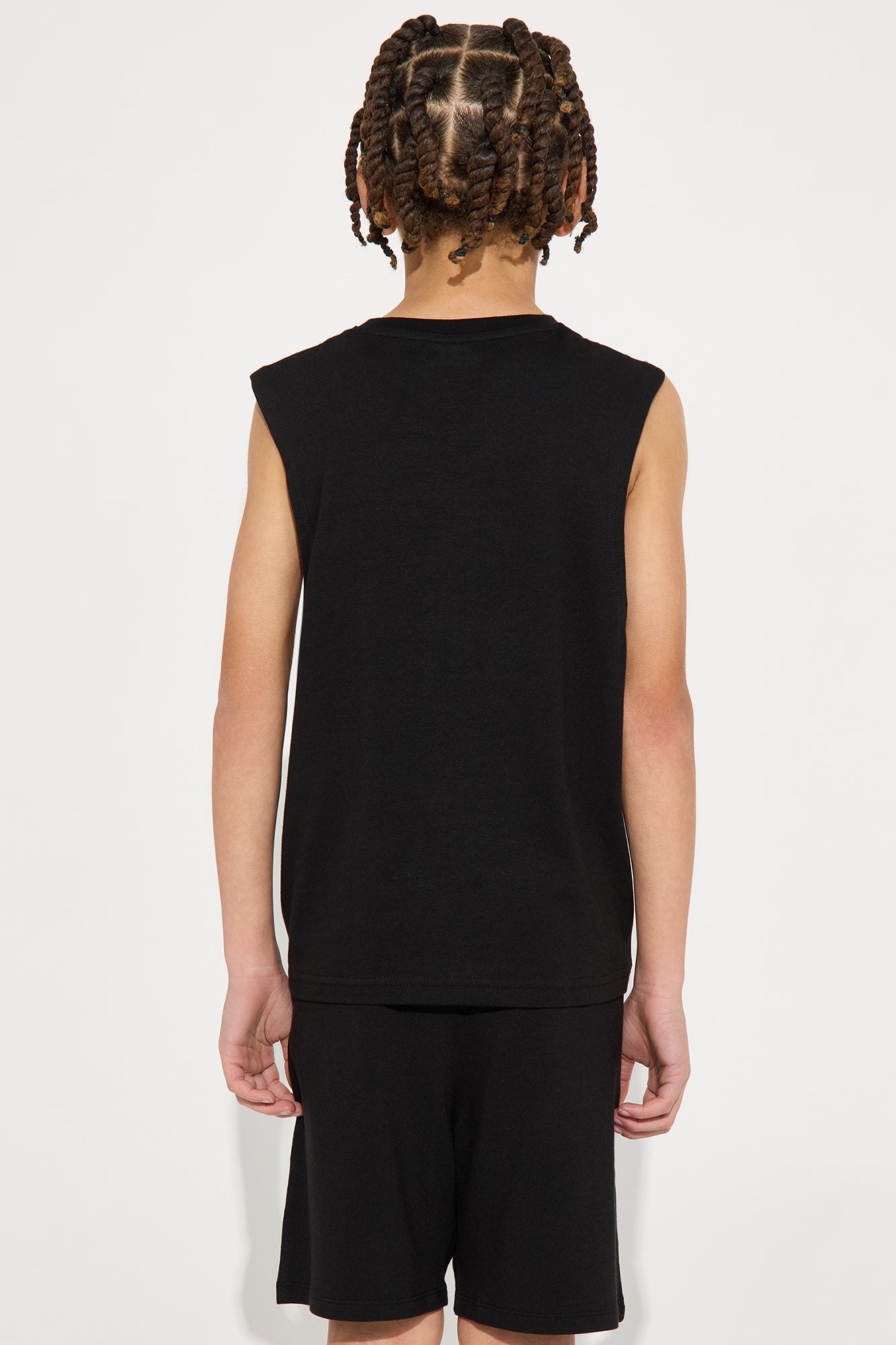 Mini Essential Modal Lounge Sleeveless Muscle Tee - Black - Image 3