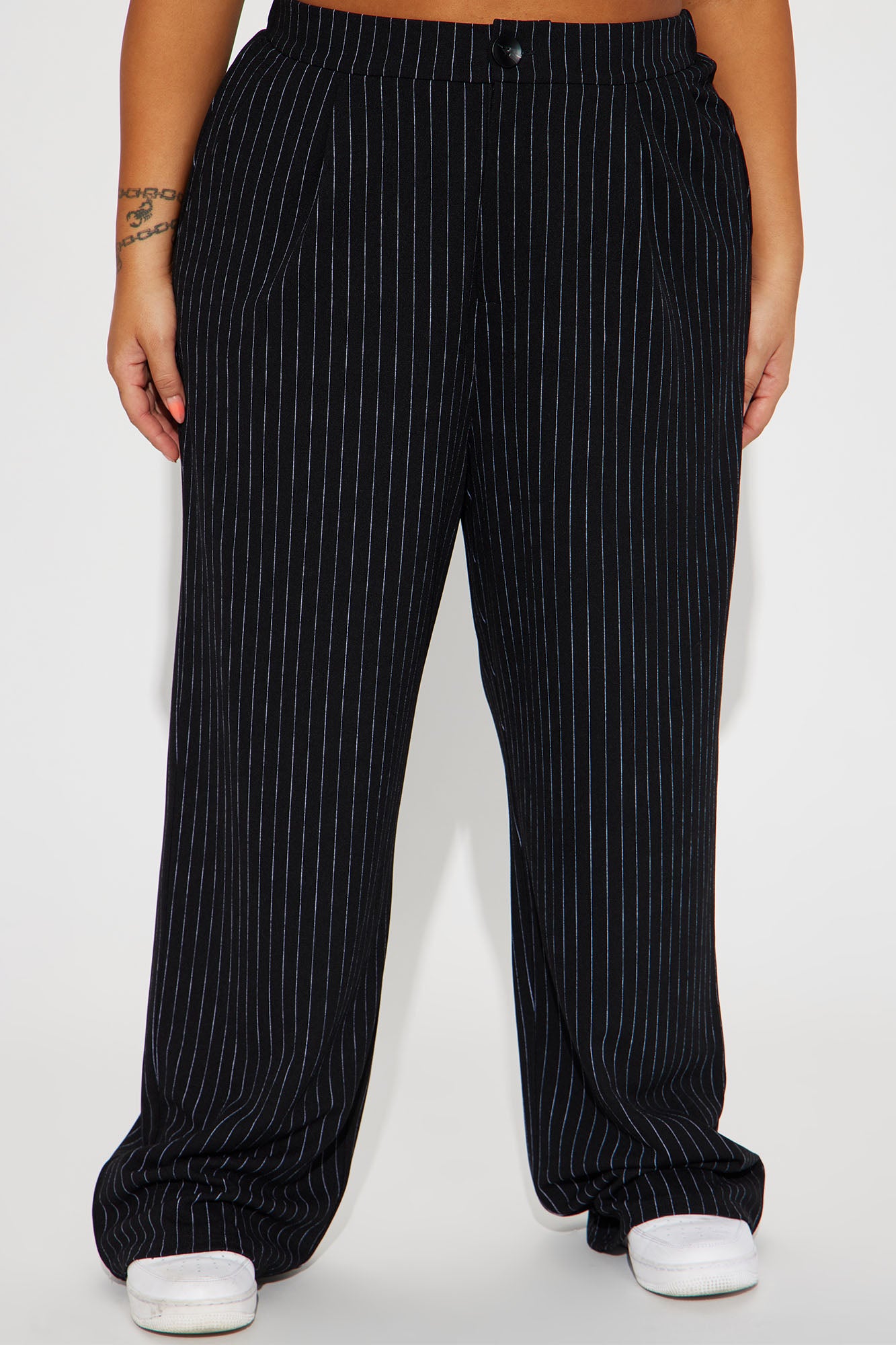 Work It Pinstripe Trouser Pant - Black - Image 5