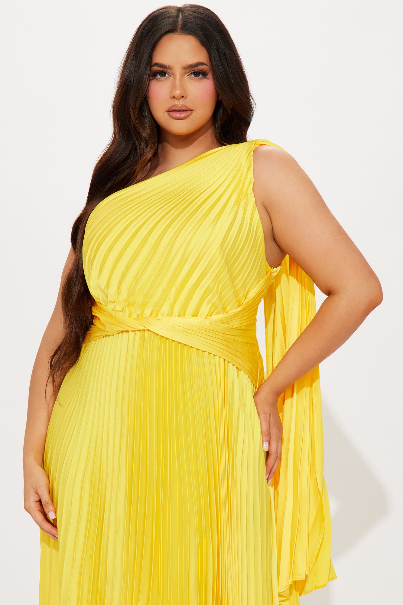 Athena Pleated Maxi Dress - Yellow - Image 5