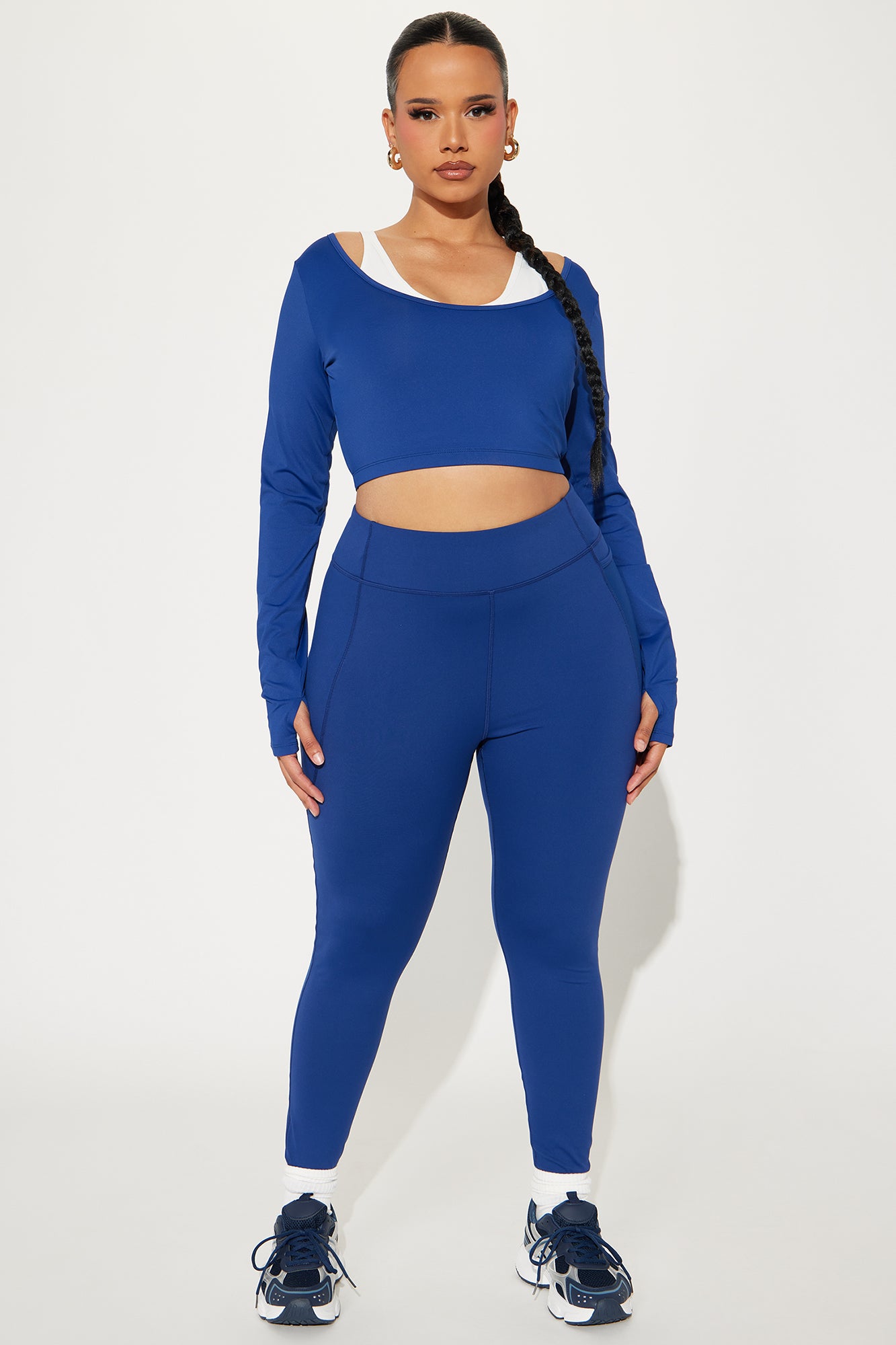 Match Point Twofer Long Sleeve Active Top - Midnight Blue - Image 5