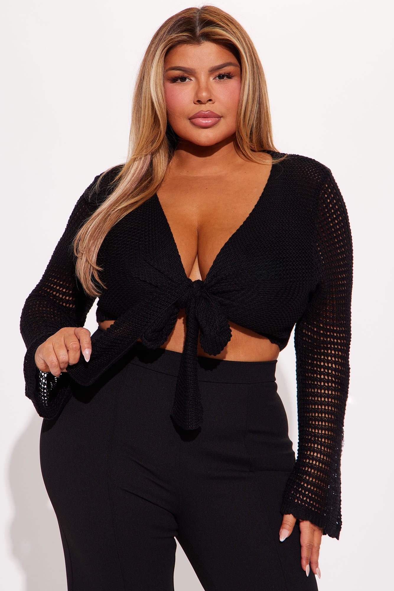 Sunny Paradise Crochet Top - Black - Image 4