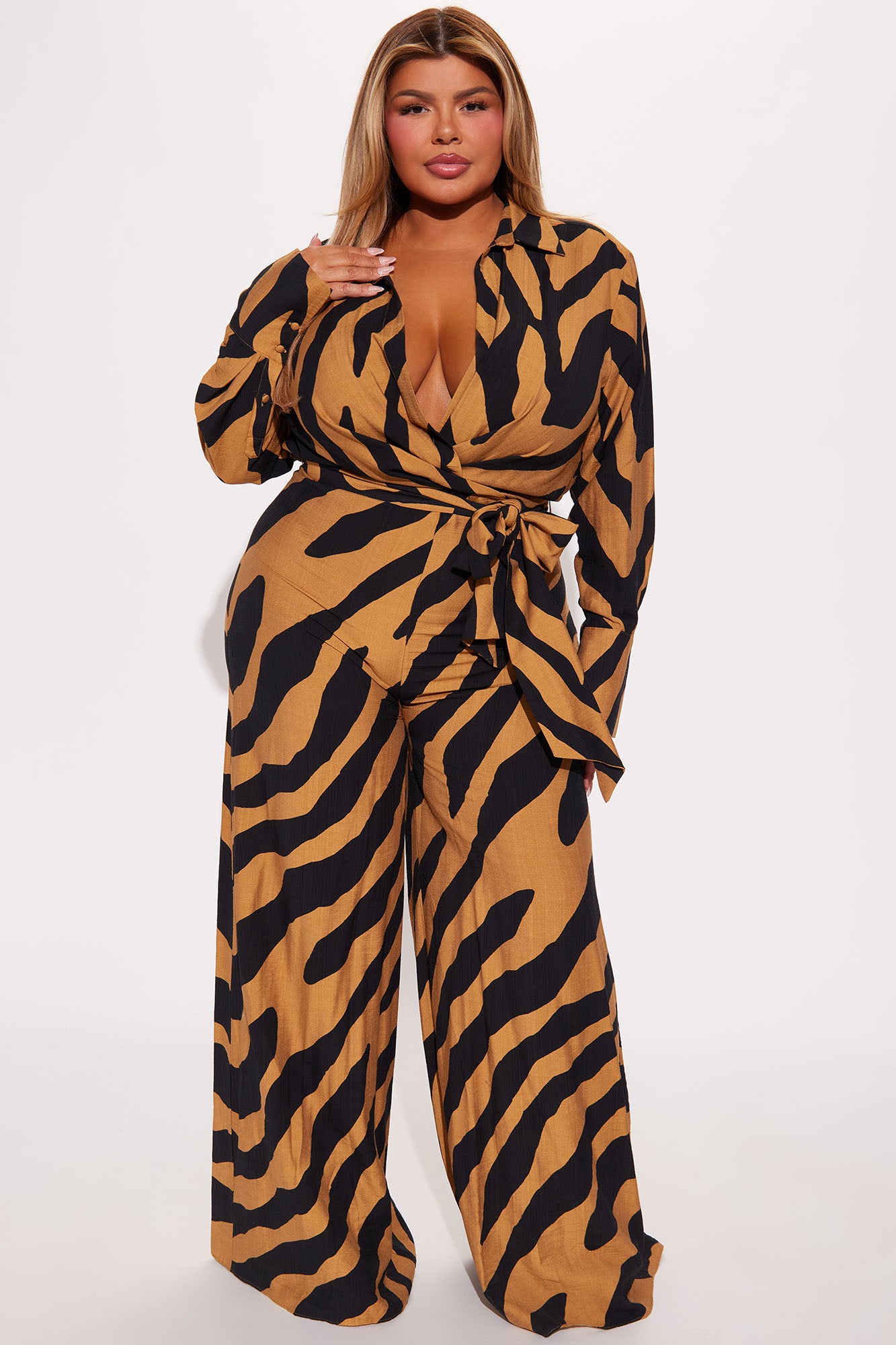 Don't Test Me Linen Jumpsuit - Black/combo - Image 4