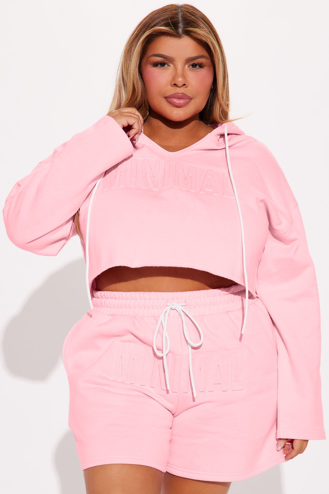 Go Minimal Fleece Short Set - Pink - Image 4