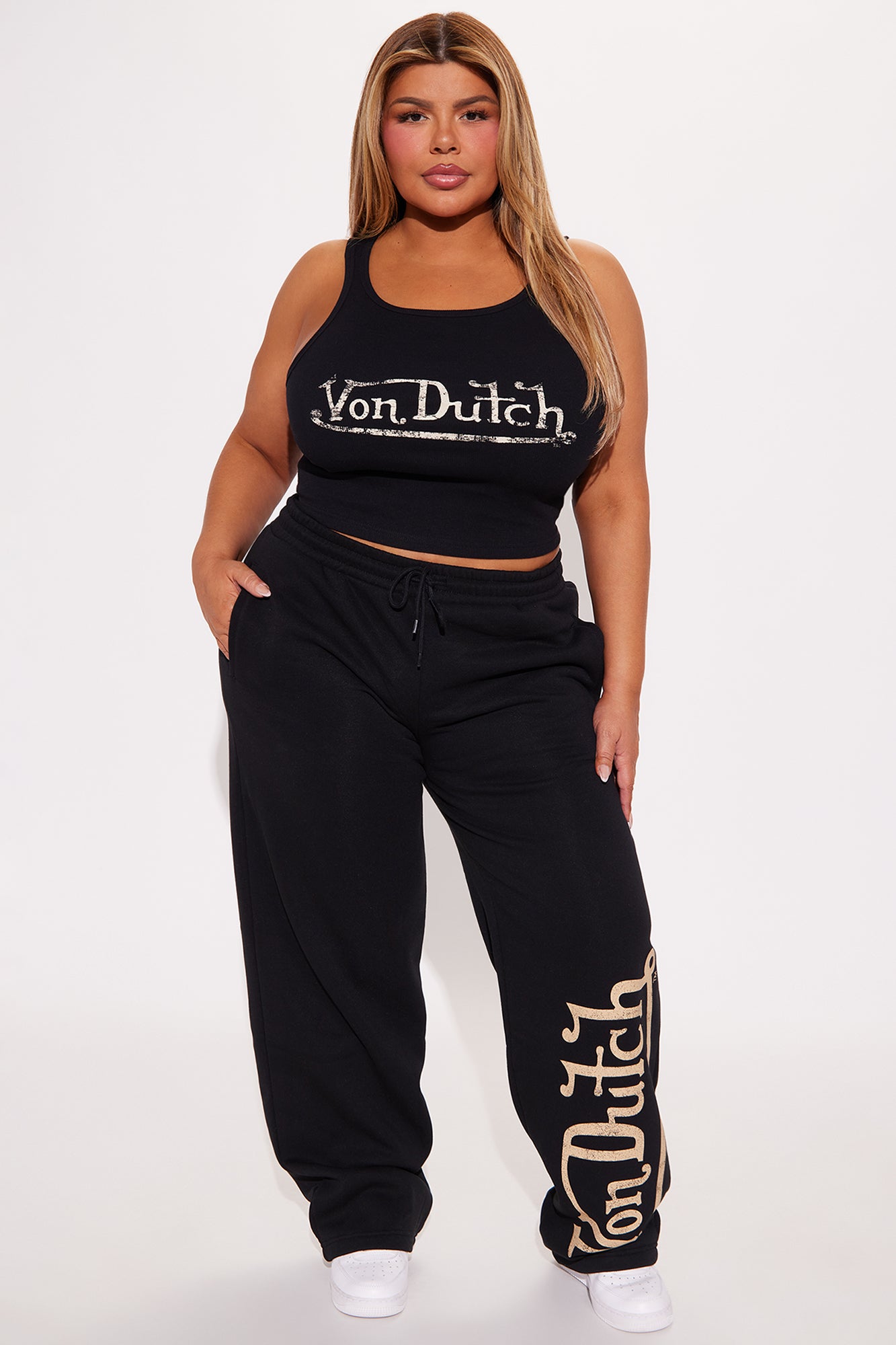 Von Dutch Vintage Wide Leg Pant - Black - Image 4