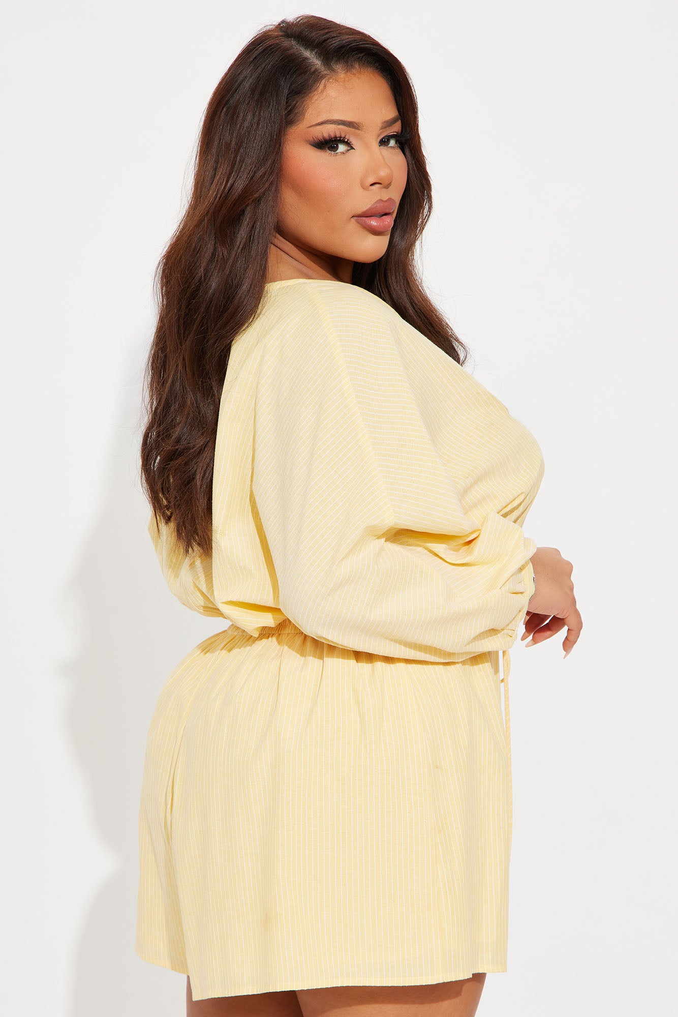 Maribel Linen Romper - Yellow - Image 6