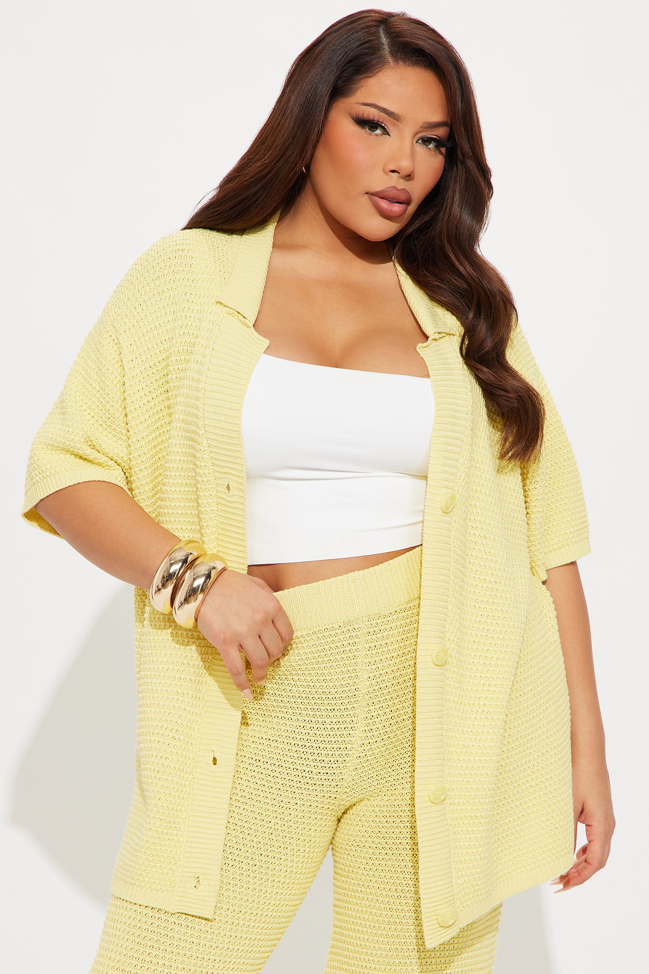 Calli Crochet Pant Set - Yellow - Image 5