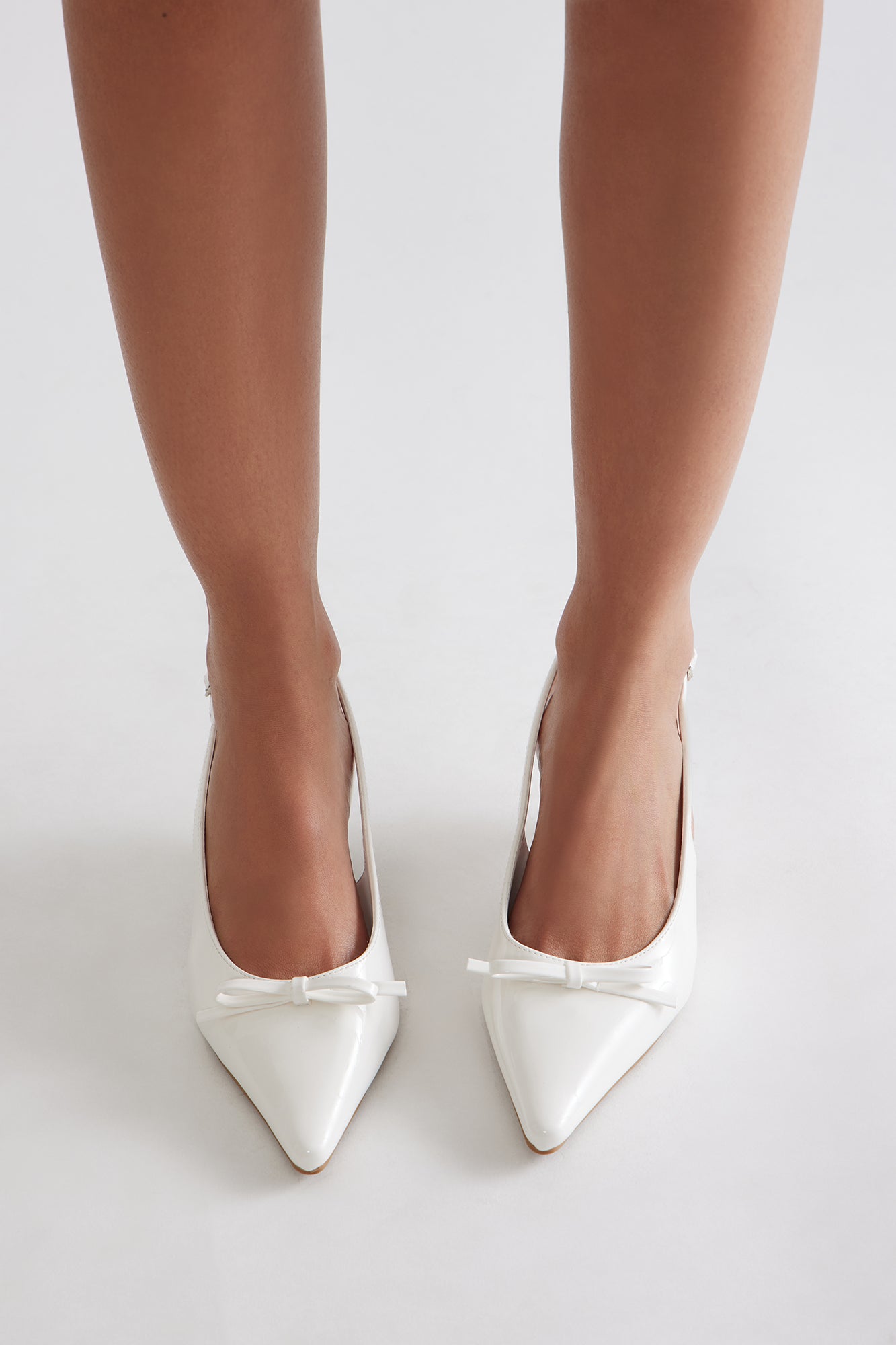 Voila Bow Kitten Heel Pumps - White - Image 4