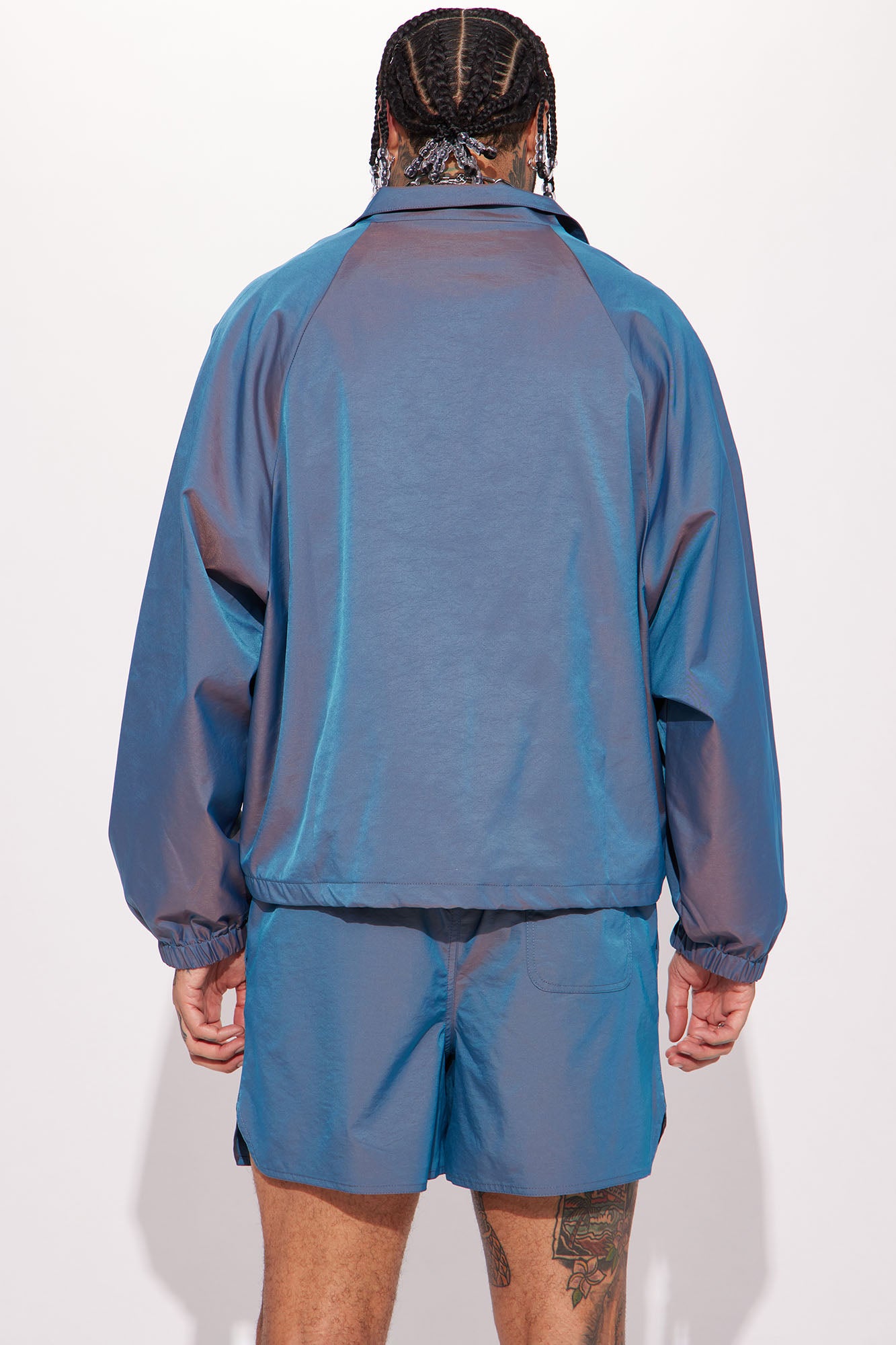 Stormy Iridescent Nylon Anorak - Blue - Image 7