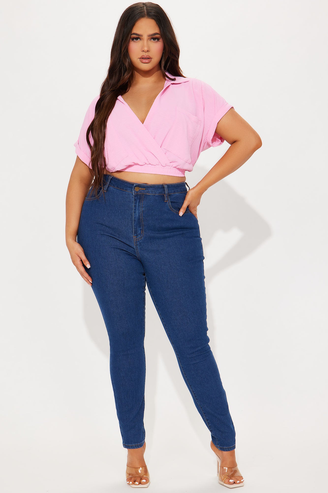 Arabella Textured Blouse Top - Pink - Image 5