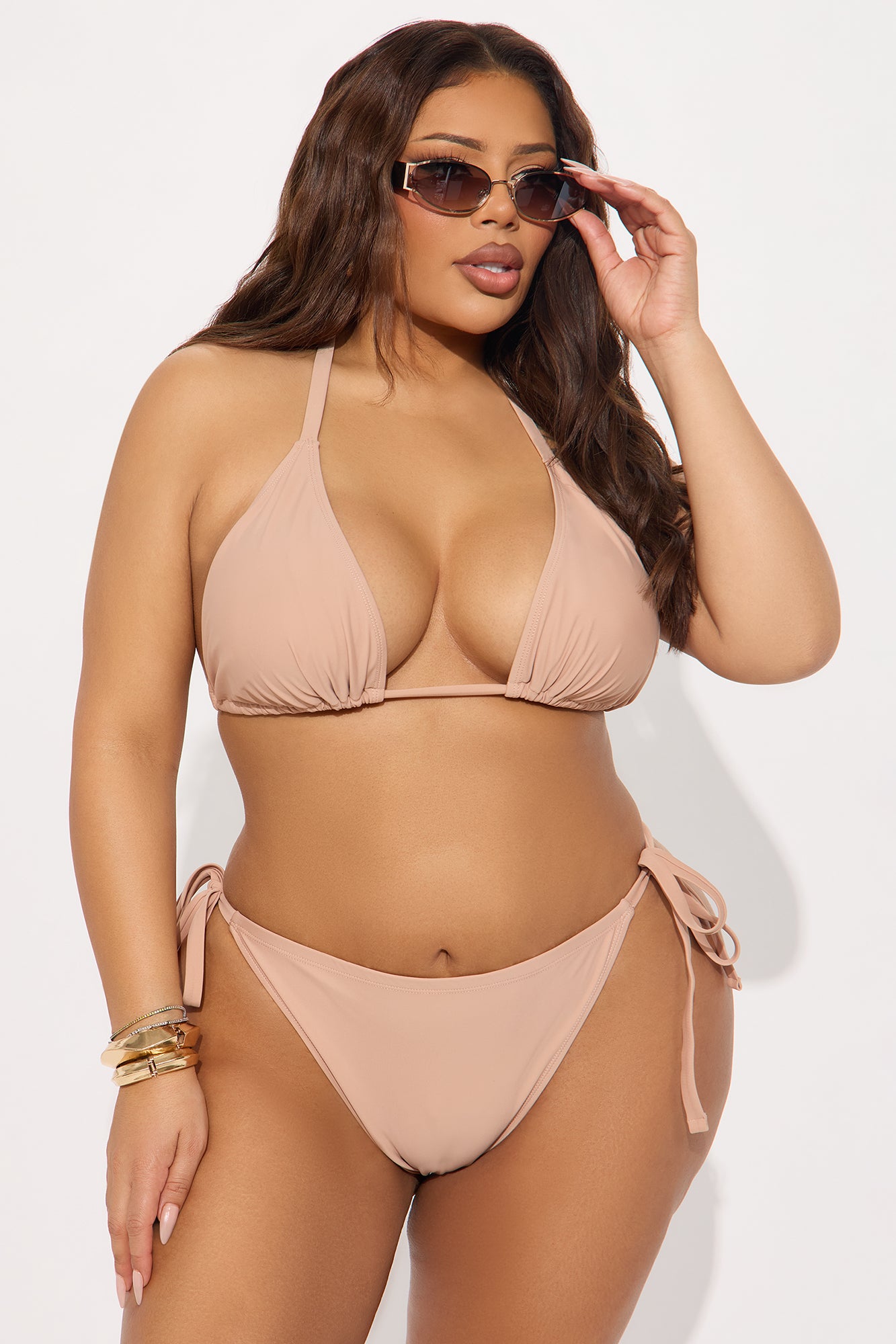 Maui Mix And Match Triangle Bikini Top - Mocha - Image 5