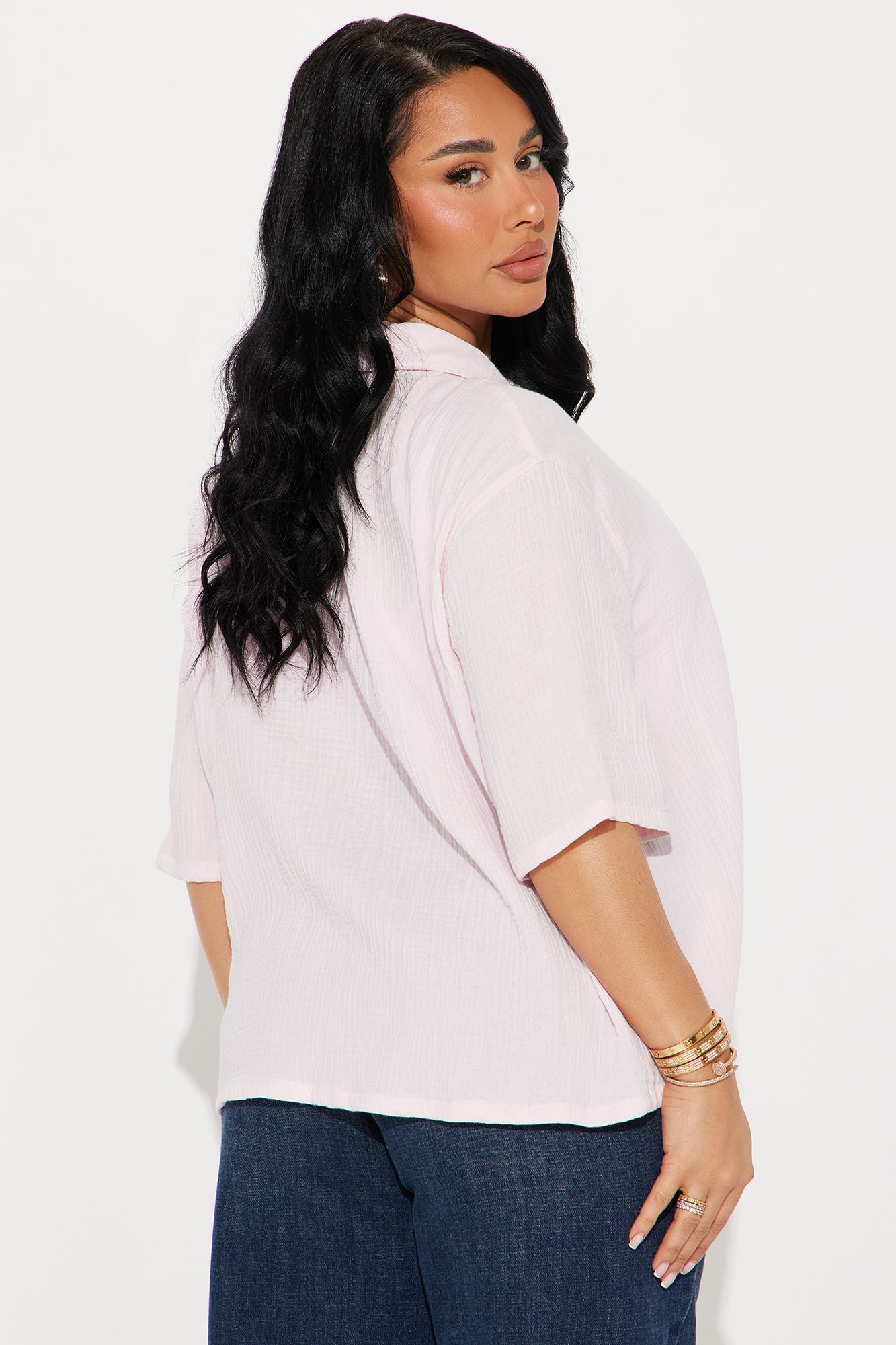 The Frankie Gauze Shirt - Pink - Image 4