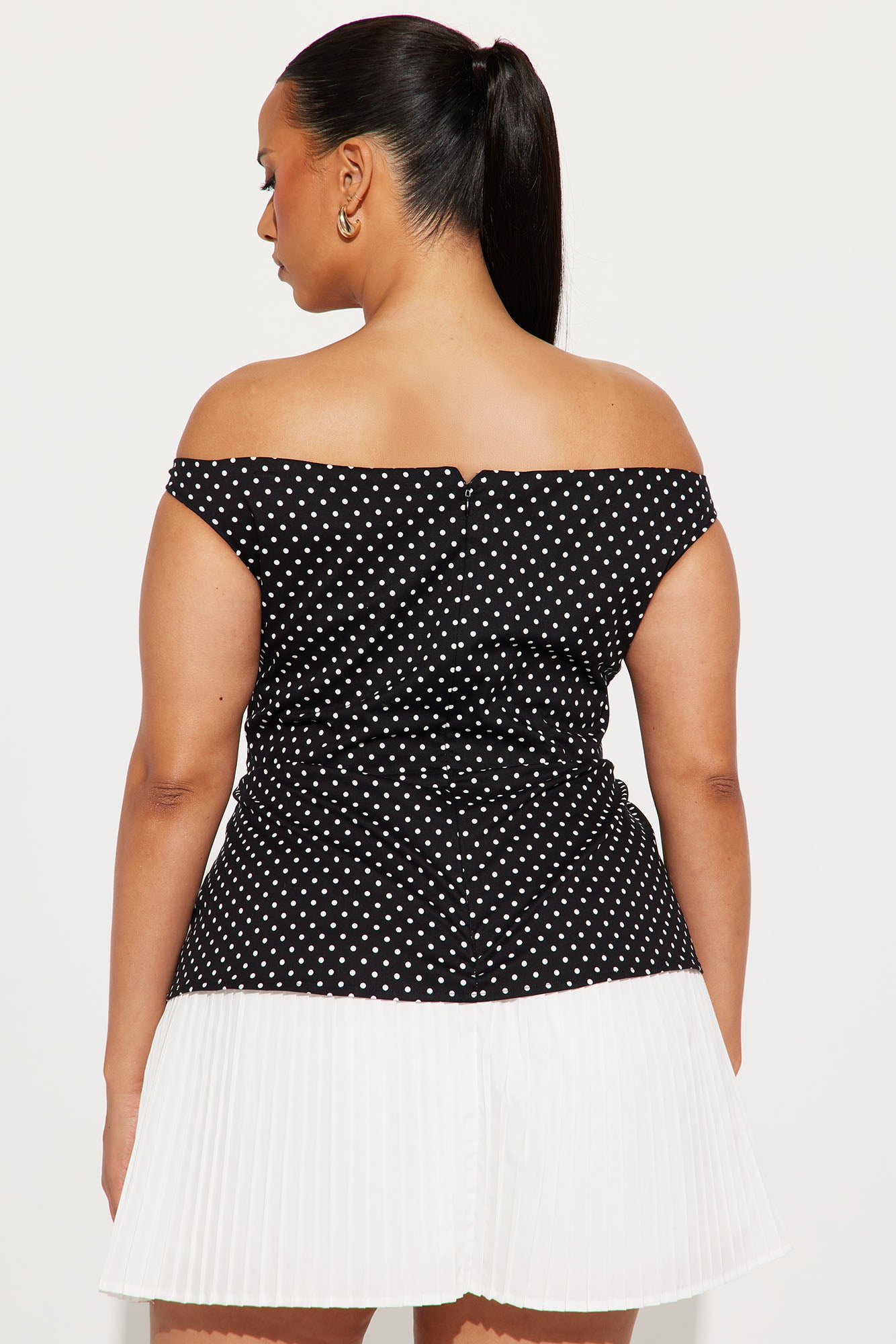 Work In Progress Polka Dot Mini Dress - Black/White - Image 7