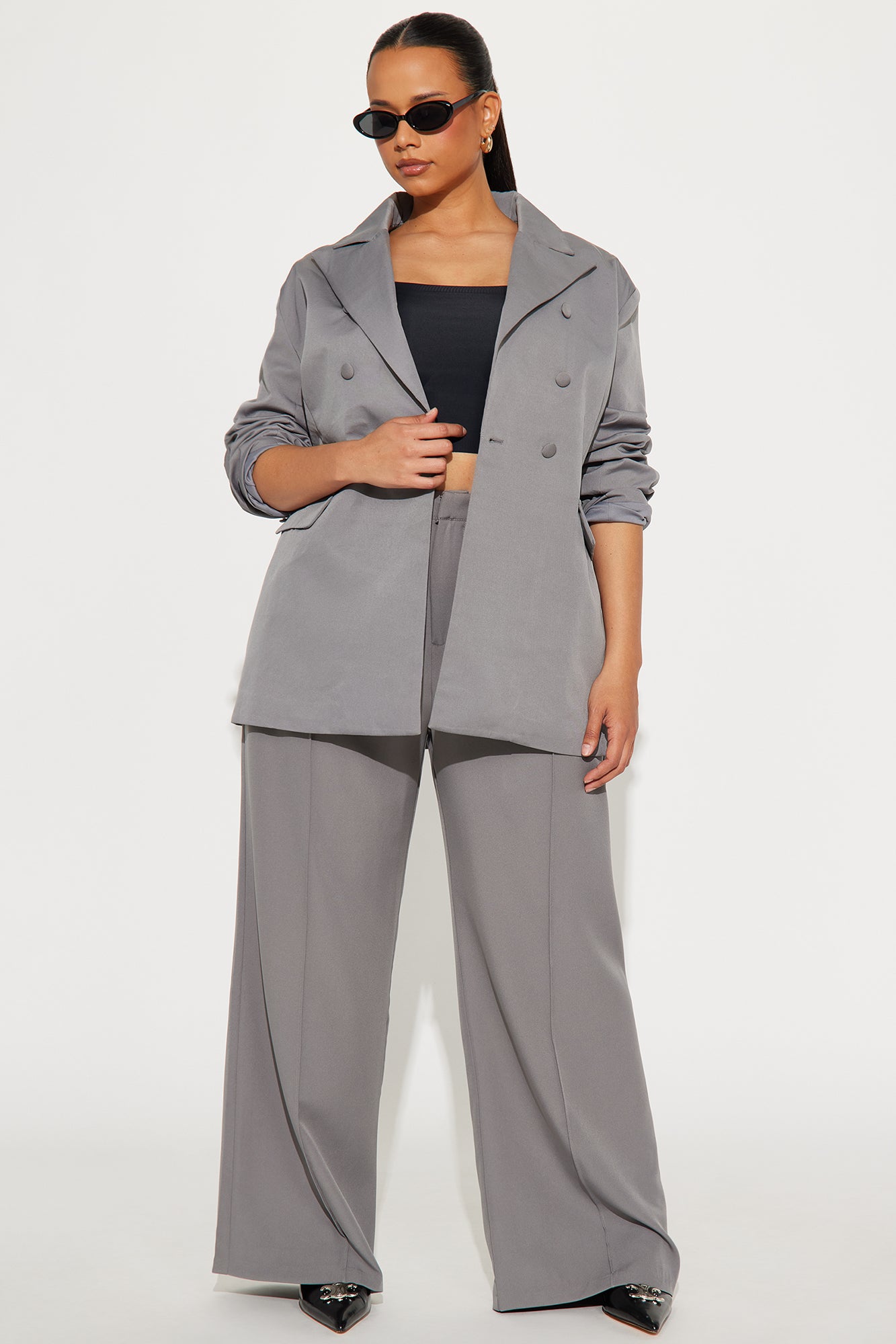 Office Behavior Oversized Blazer - Charcoal - Image 5