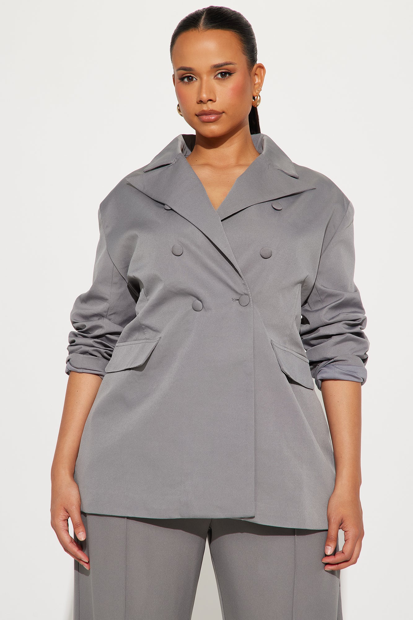 Office Behavior Oversized Blazer - Charcoal - Image 6