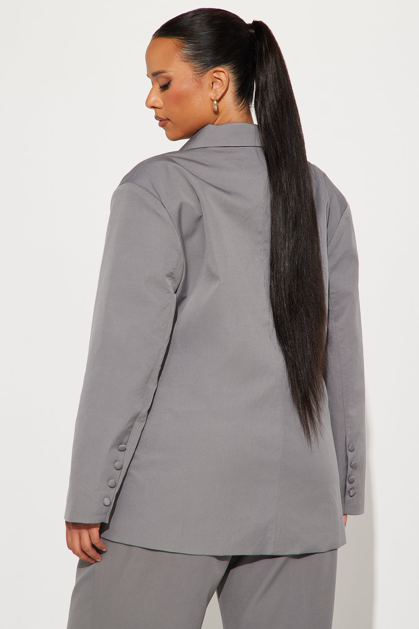 Office Behavior Oversized Blazer - Charcoal - Image 7