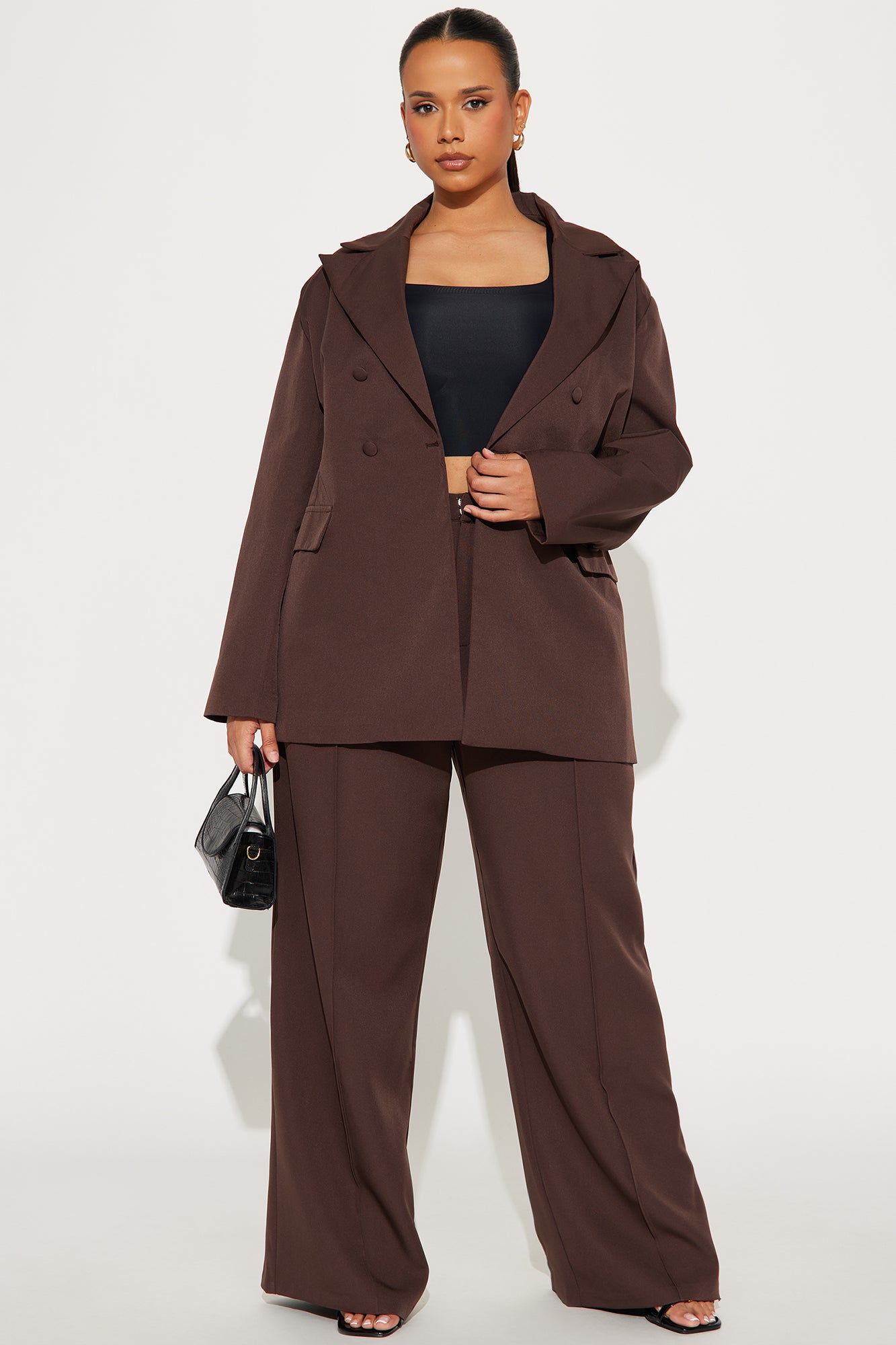 Office Behavior Oversized Blazer - Chocolate - Image 6