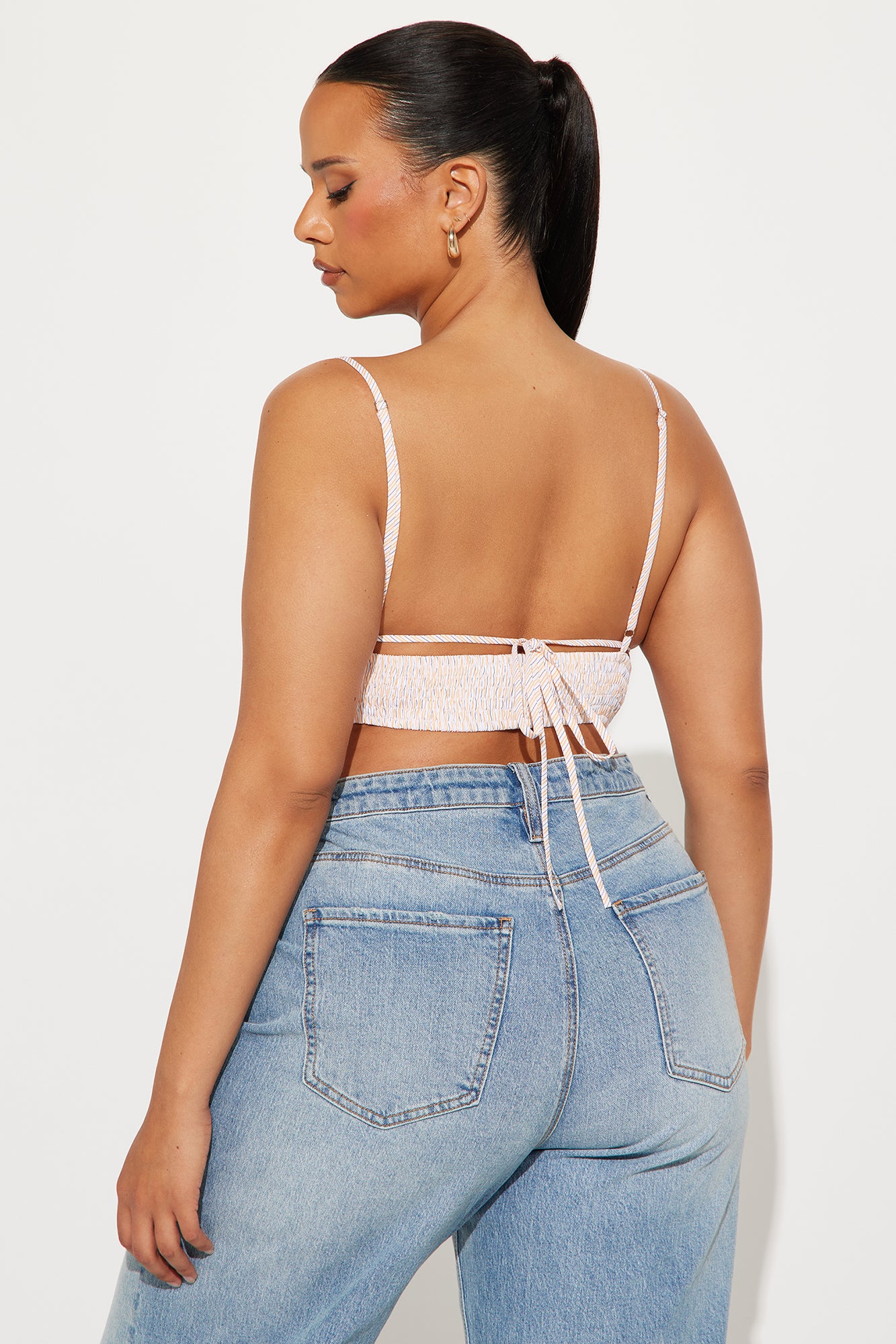 Claudina Striped 2 Piece Poplin Top - Orange/combo - Image 8