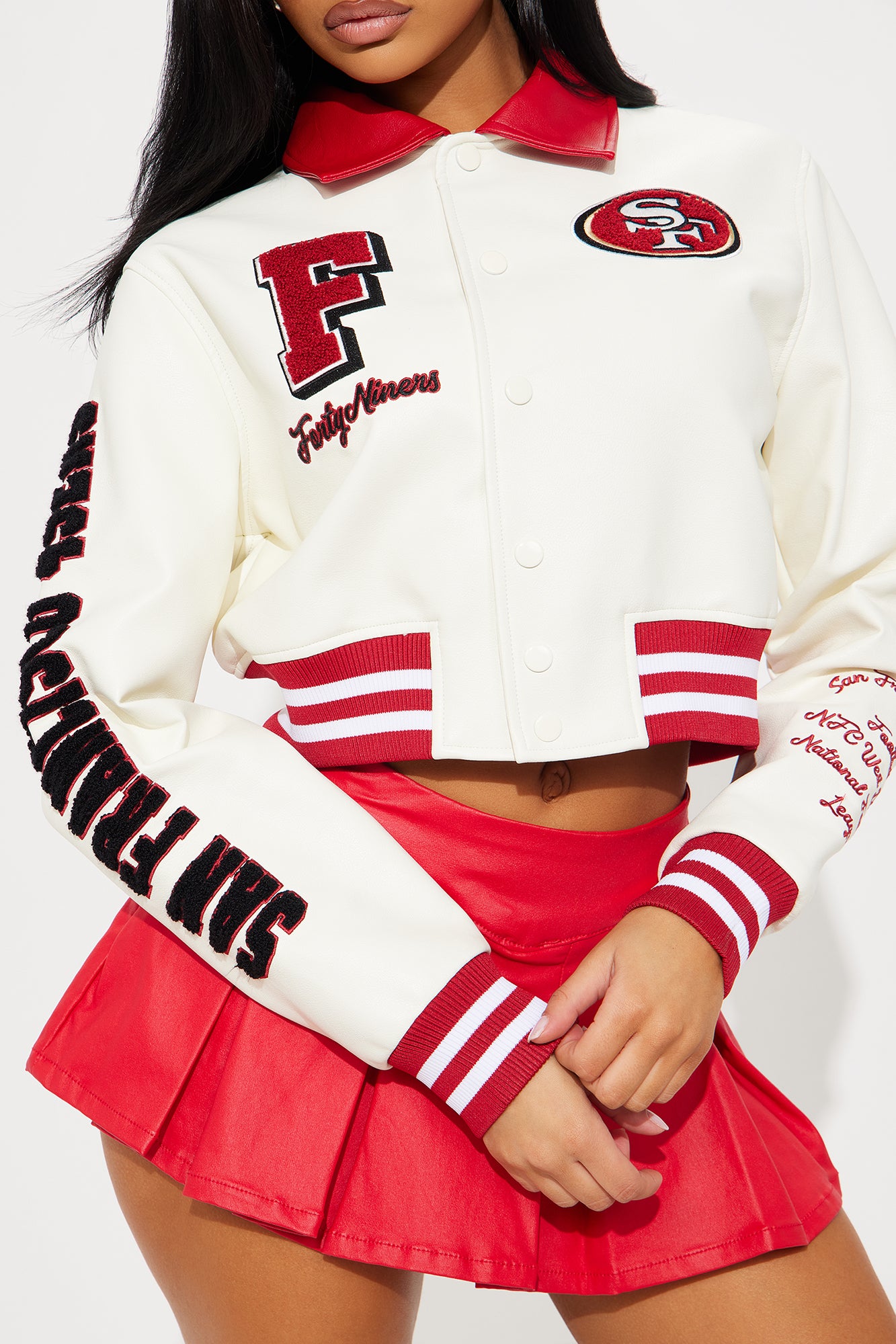 49ers Team Bomber Jacket - Cream - Image 4
