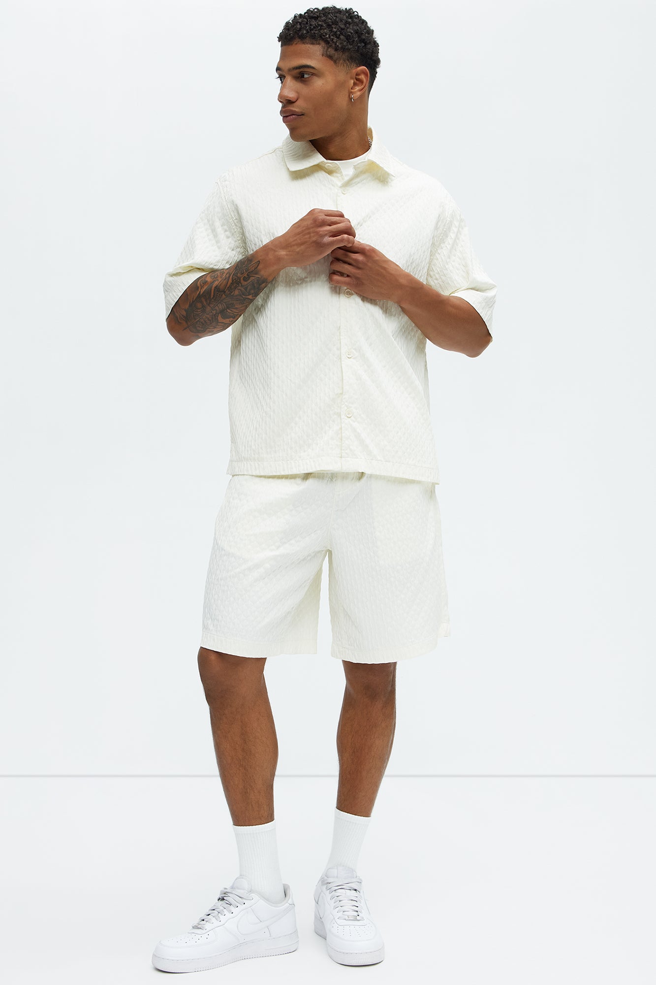 Mounce Textured Shorts - Off White - Image 4