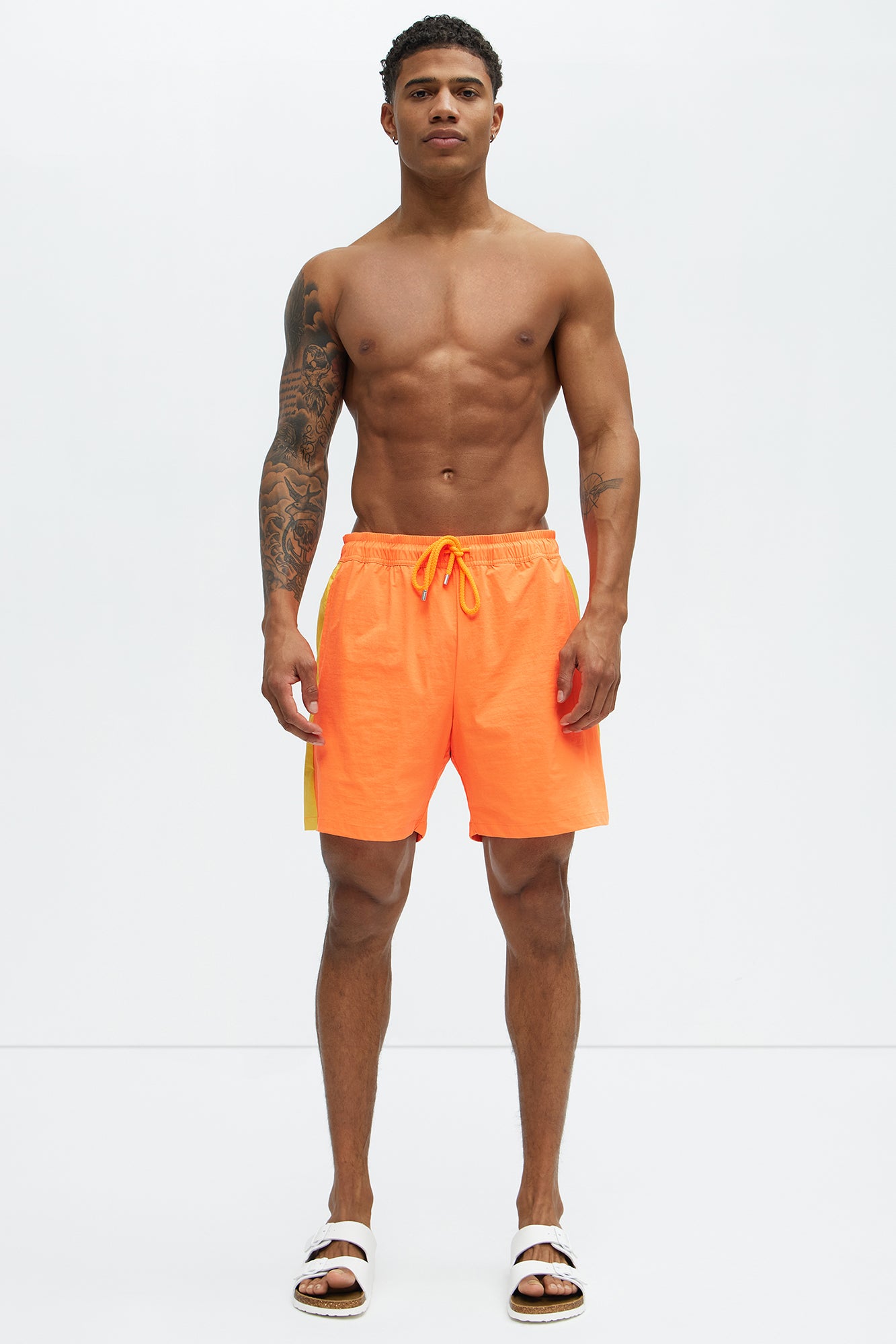 Contrast On The Side Swim Classic Trunk - Orange/combo - Image 3