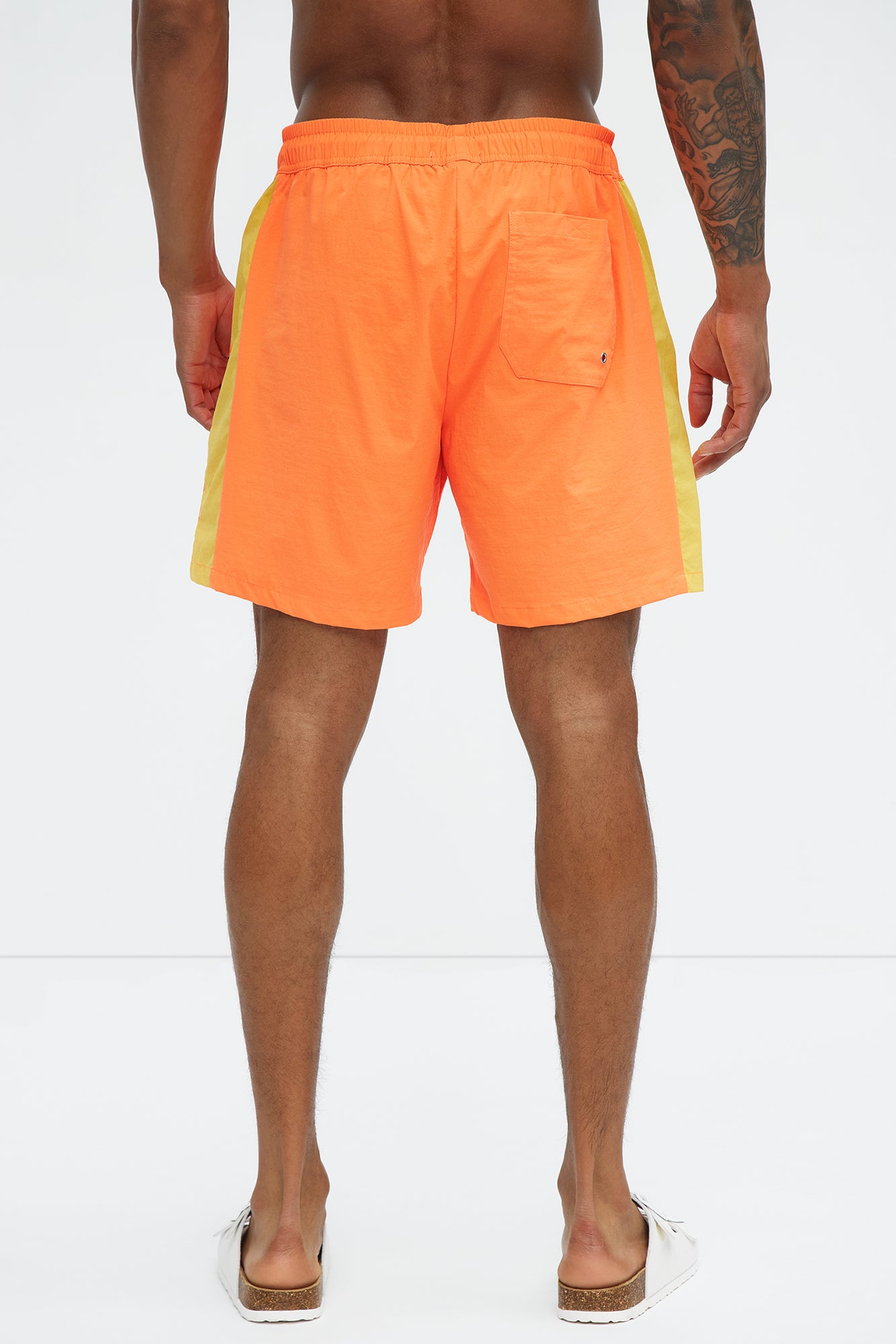 Contrast On The Side Swim Classic Trunk - Orange/combo - Image 4