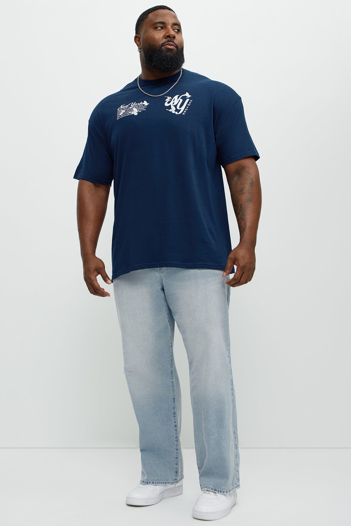 NY Doves With Love Short Sleeve Tee - Navy - Image 5