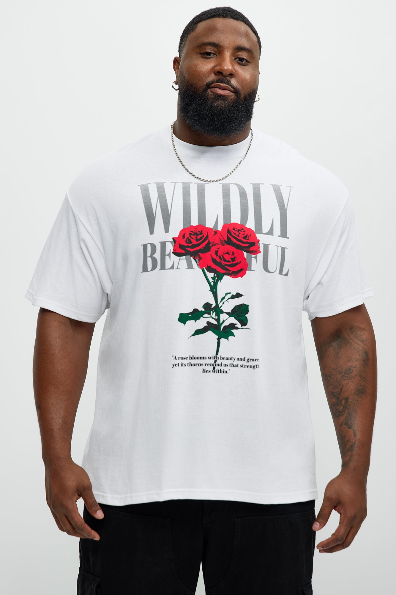 Wildly Beautiful Roses Short Sleeve Tee - White - Image 4