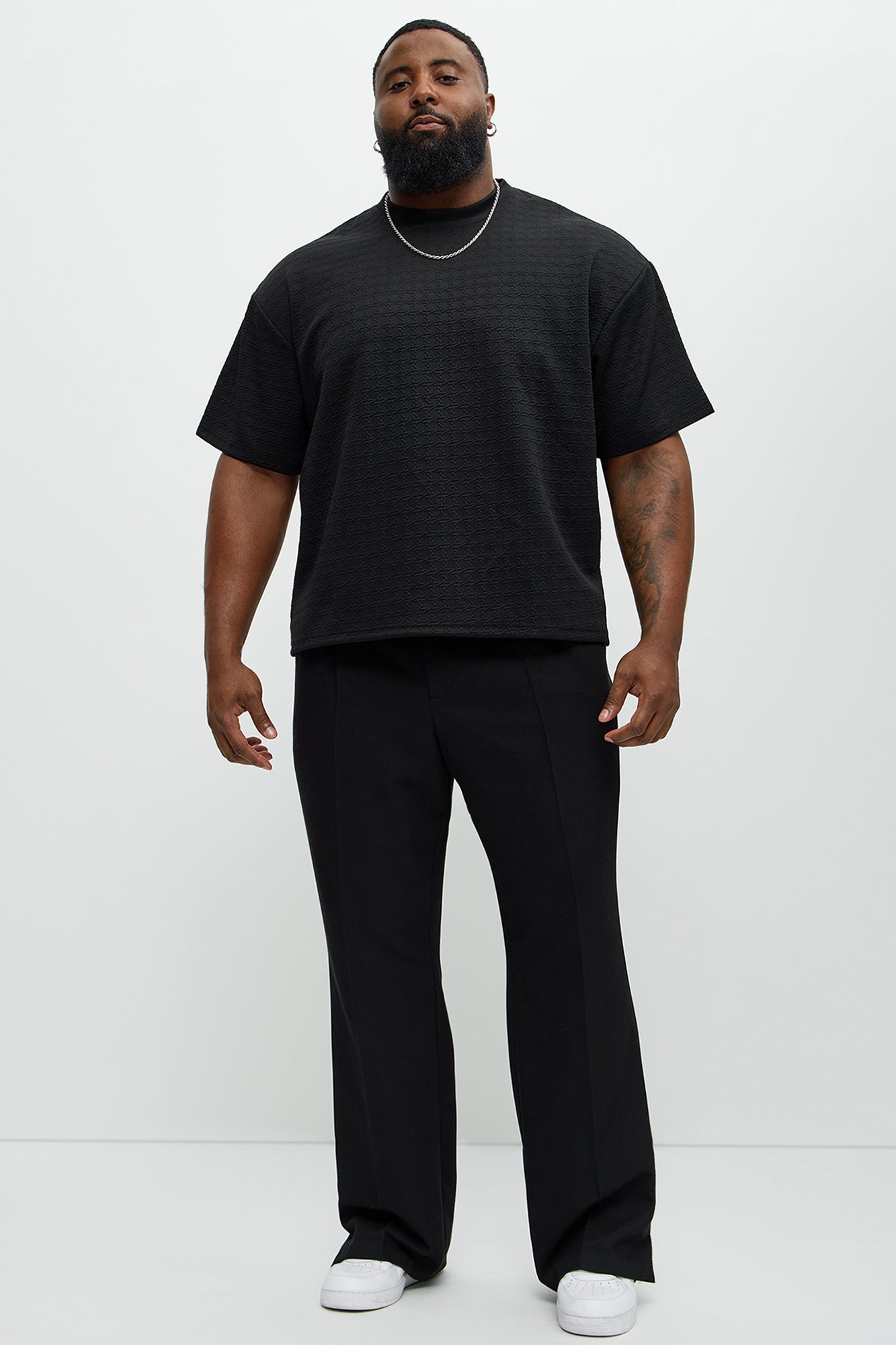 8 AM Textured Short Sleeve Tee - Black - Image 6