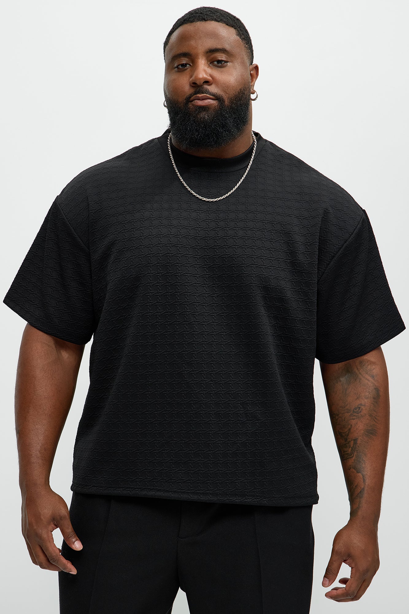 8 AM Textured Short Sleeve Tee - Black - Image 5