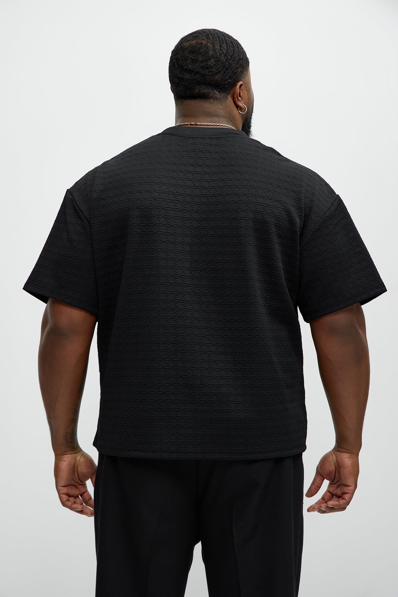 8 AM Textured Short Sleeve Tee - Black - Image 8
