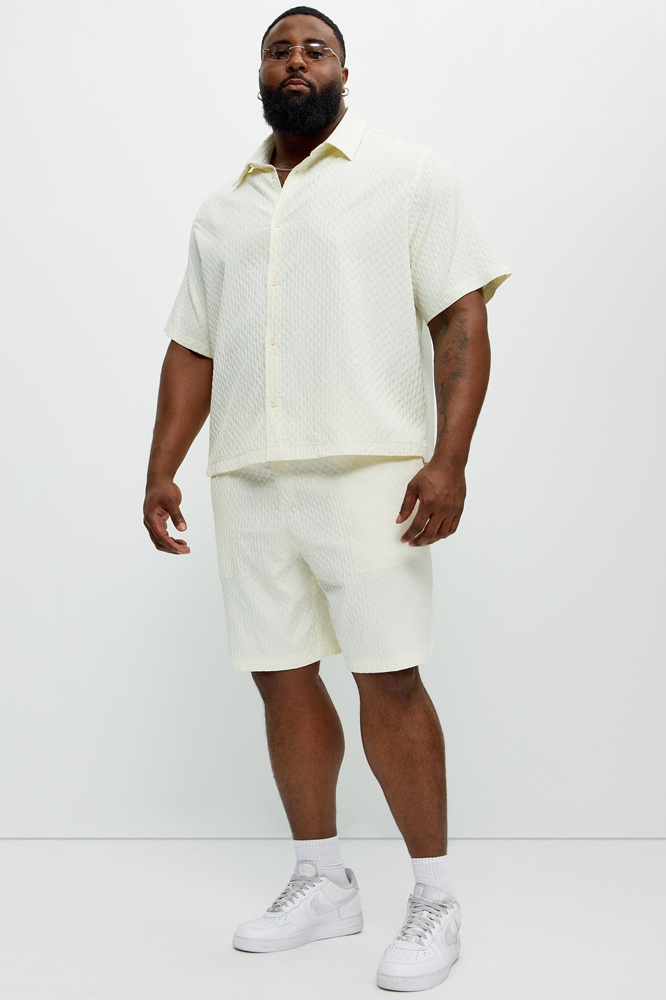 Mounce Textured Shorts - Off White - Image 7