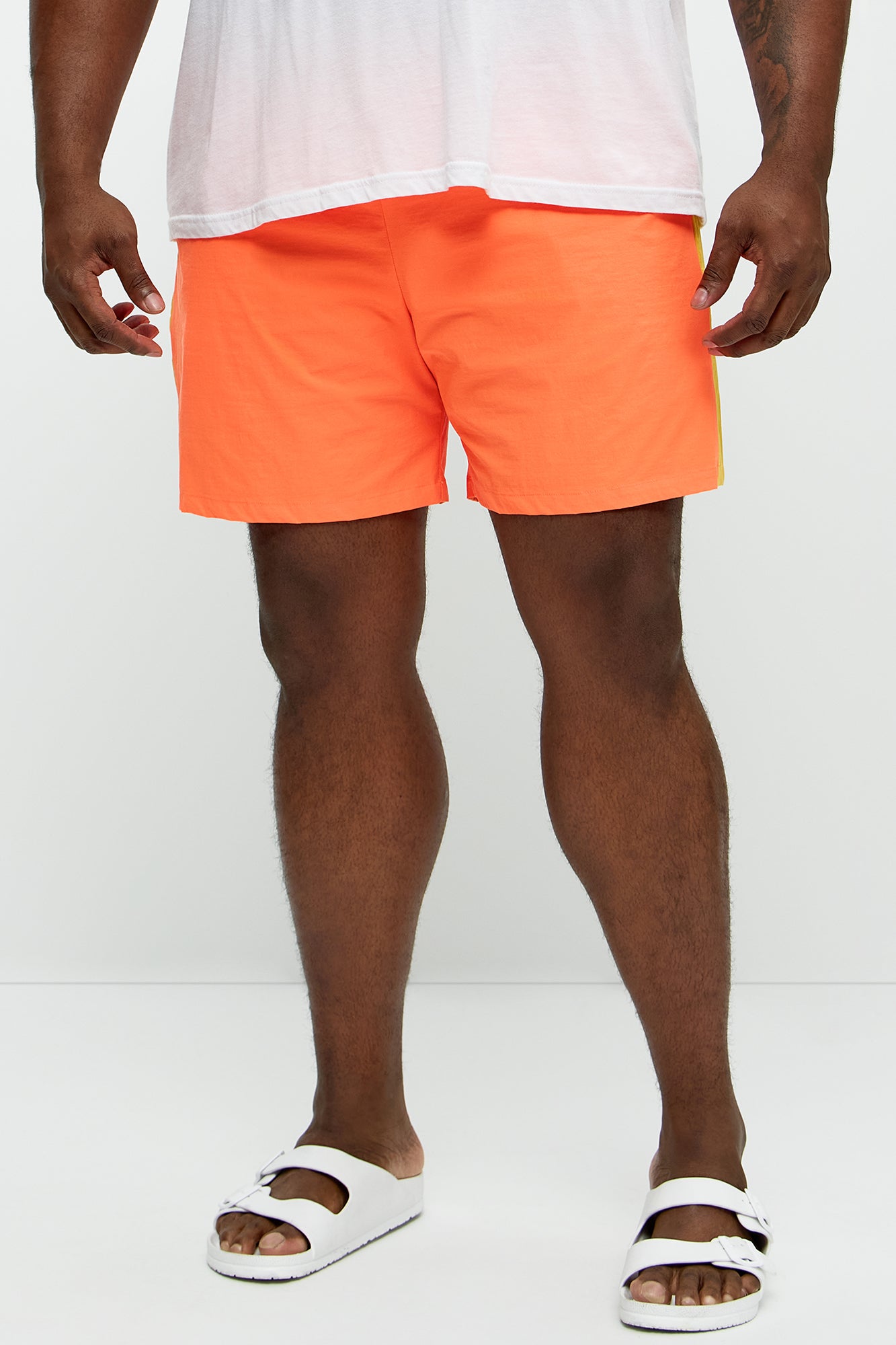 Contrast On The Side Swim Classic Trunk - Orange/combo - Image 5