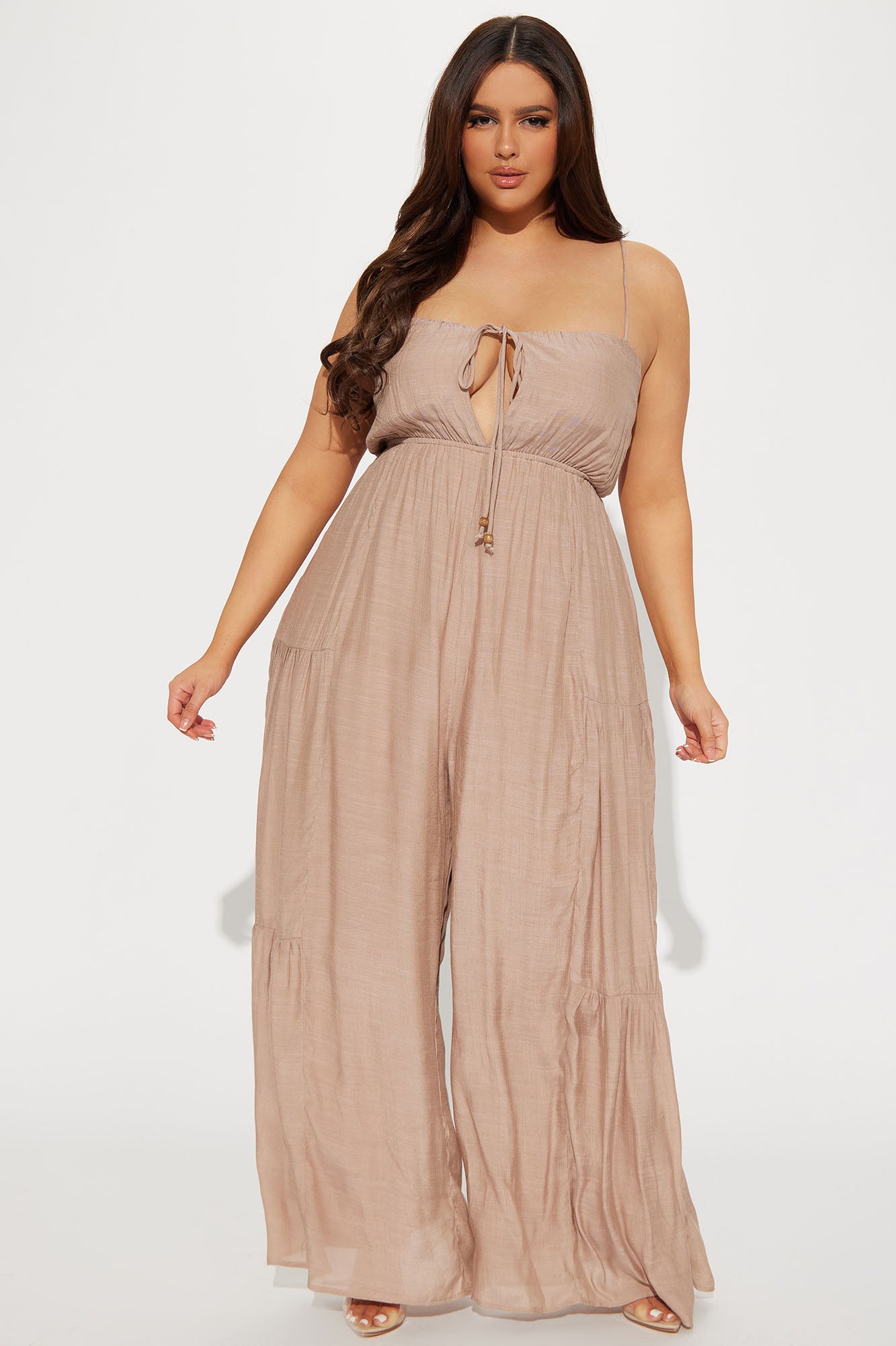 Vacation Ready Gauze Jumpsuit - Mocha - Image 4