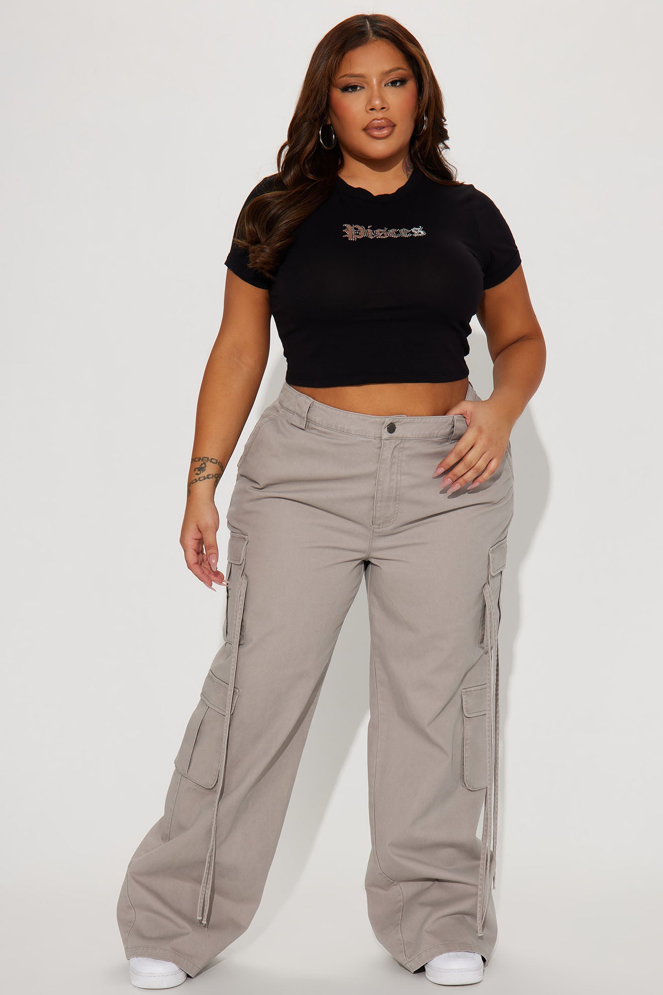 Golden Hour Wide Leg Cargo Pant - Grey - Image 5