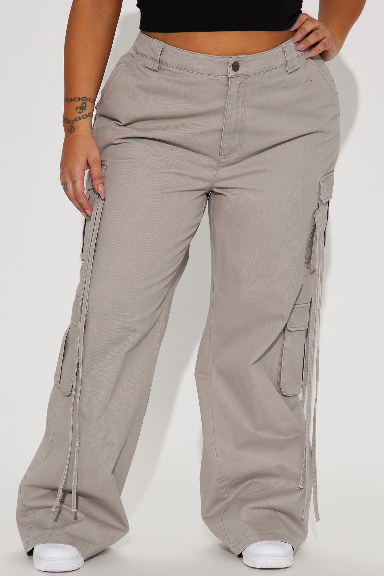 Golden Hour Wide Leg Cargo Pant - Grey - Image 6