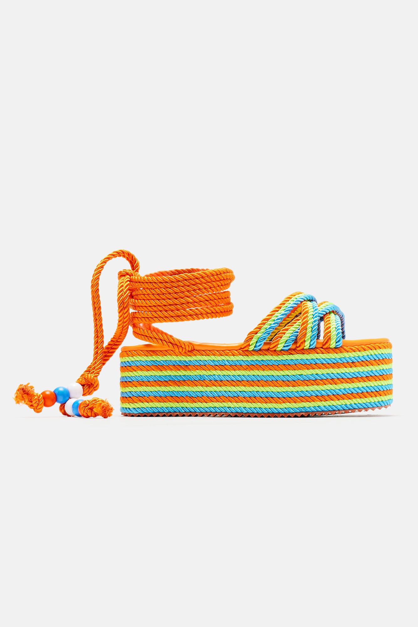 Catch Me Chillin' Flatform Sandals - Orange/combo - Image 4