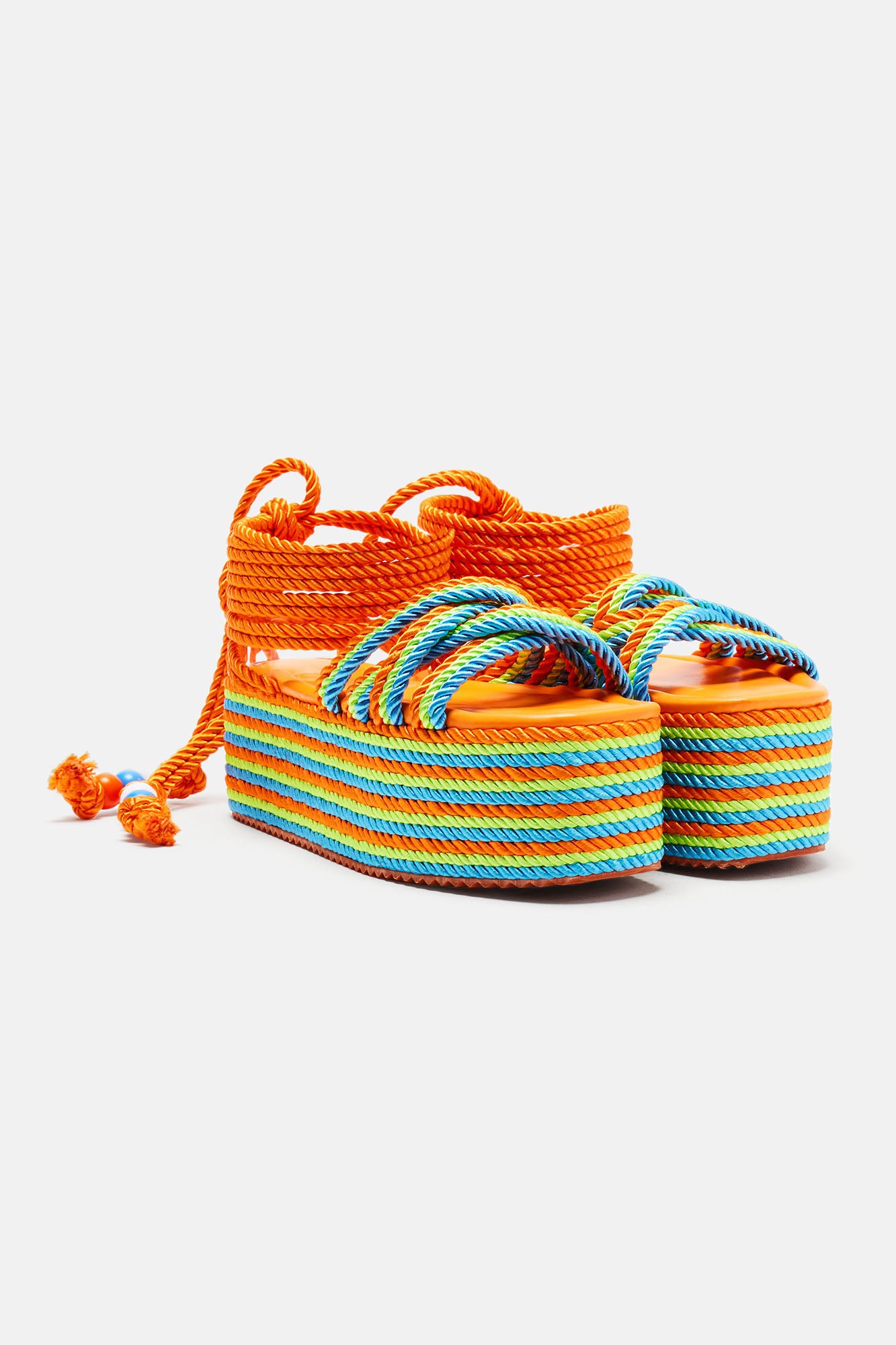 Catch Me Chillin' Flatform Sandals - Orange/combo - Image 5