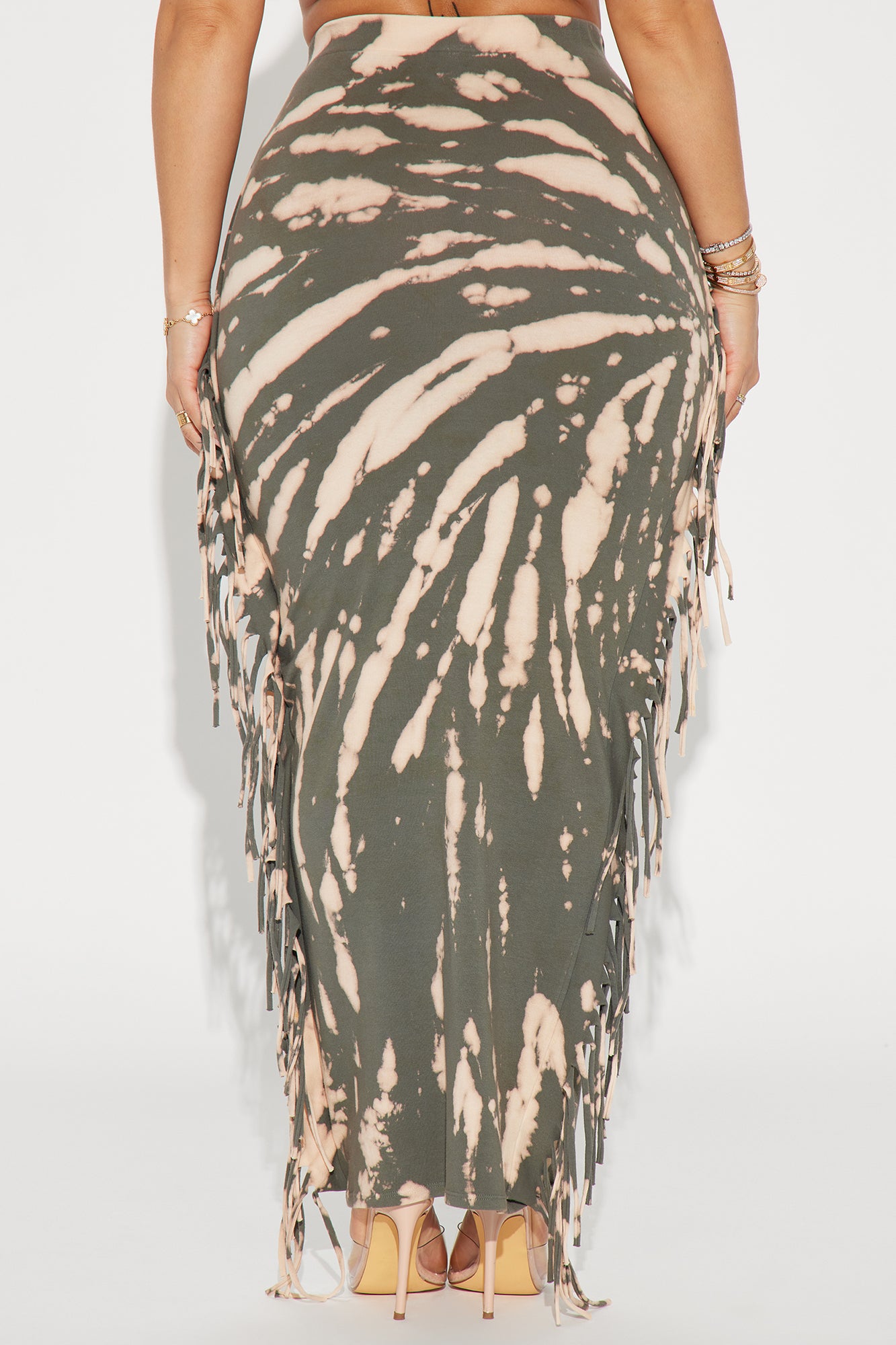 Damari Tie Dye Maxi Skirt - Olive/combo - Image 3