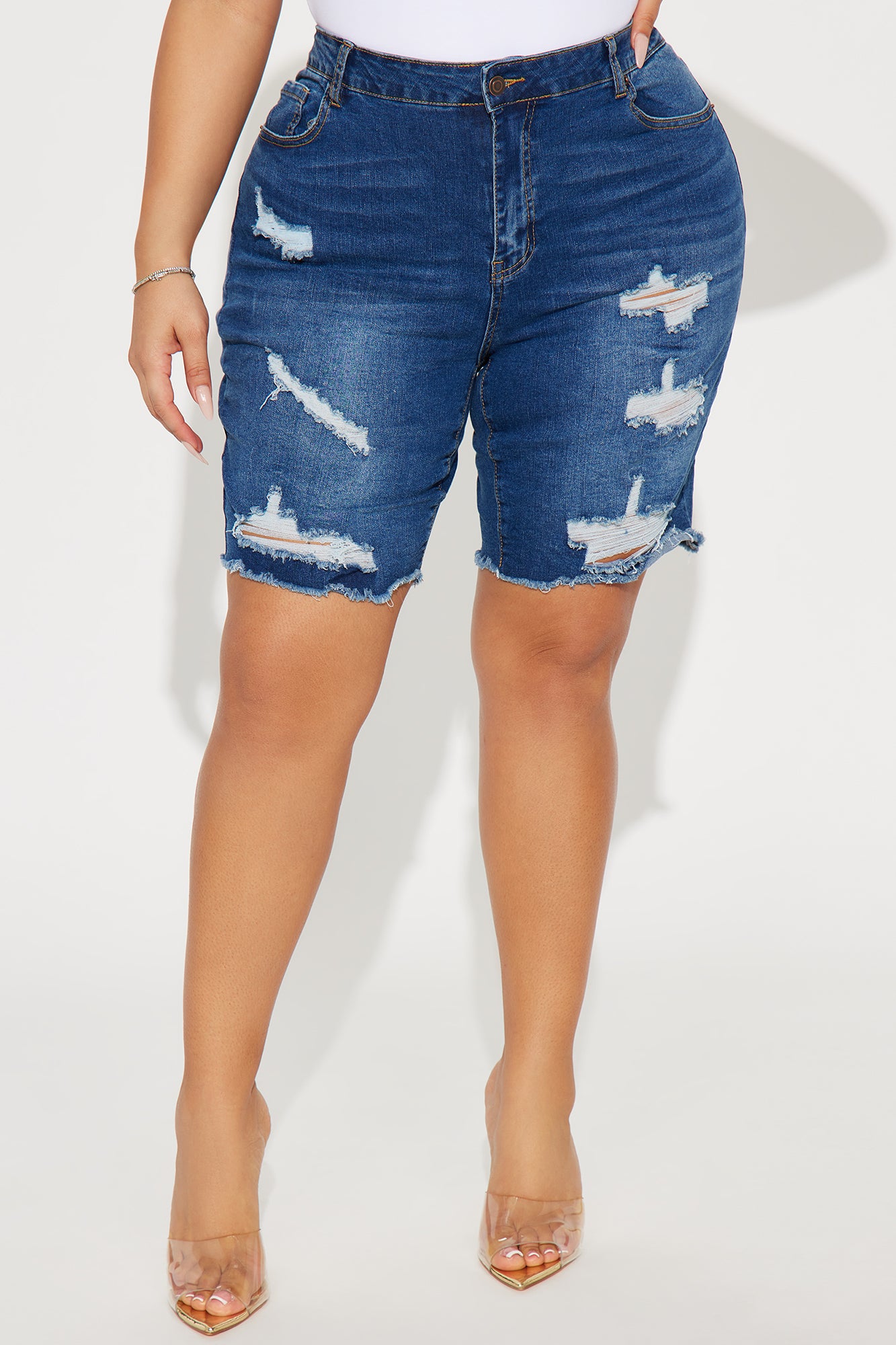 Tight Squeeze Lux Stretch Denim Bermuda Shorts - Dark Wash - Image 4