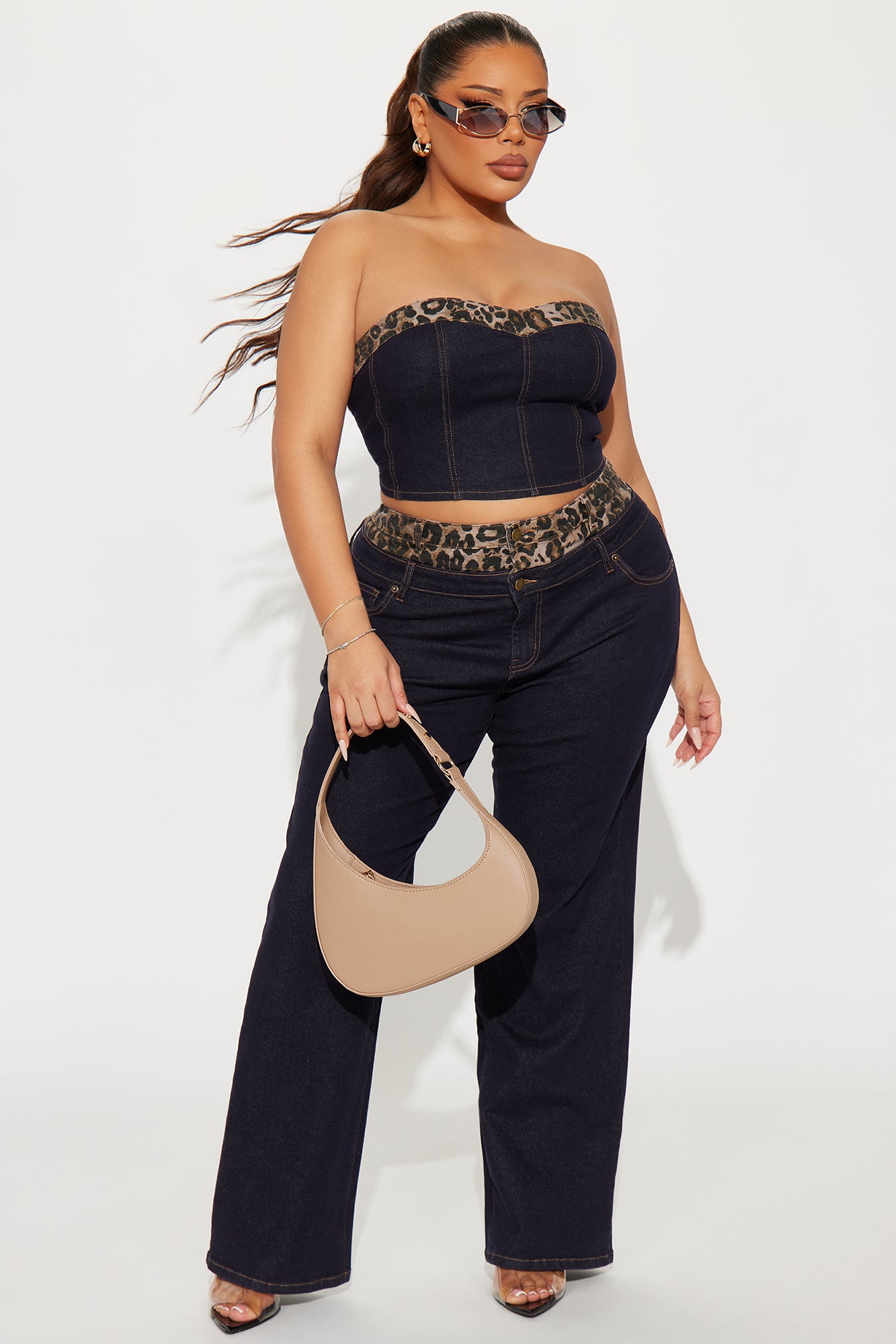 Meow Denim Boxer Pant Set - Dark Wash - Image 4