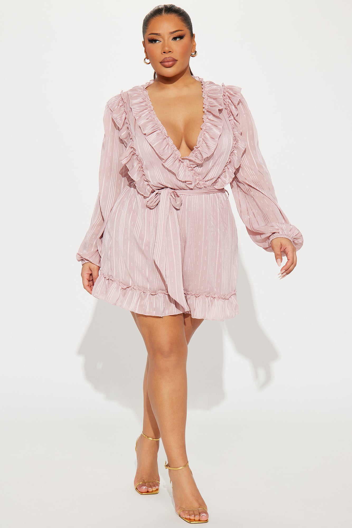 Roxanna Ruffle Romper - Rose - Image 4