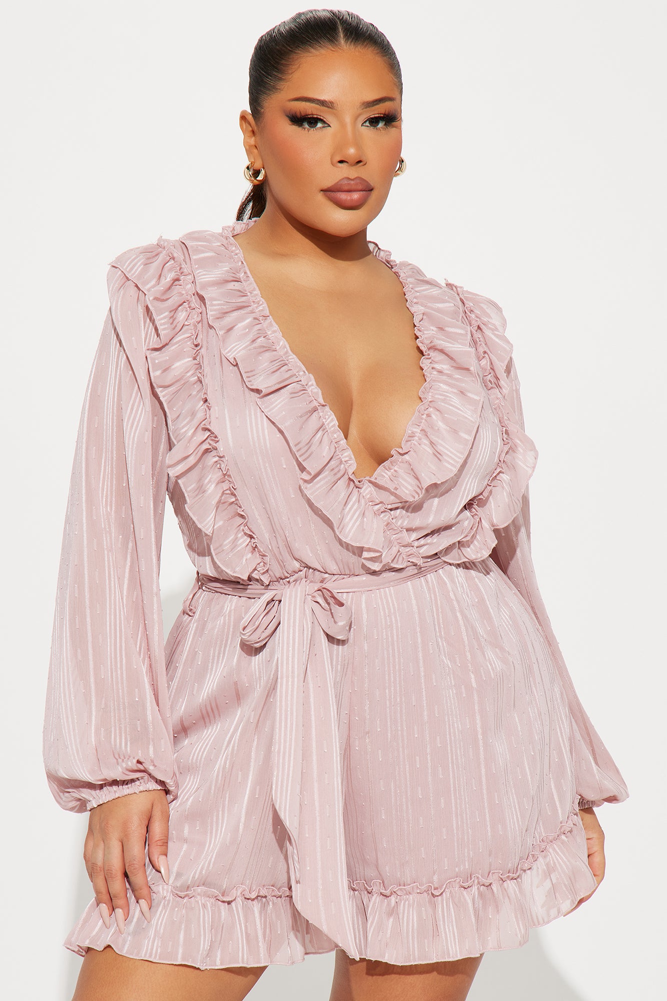 Roxanna Ruffle Romper - Rose - Image 5