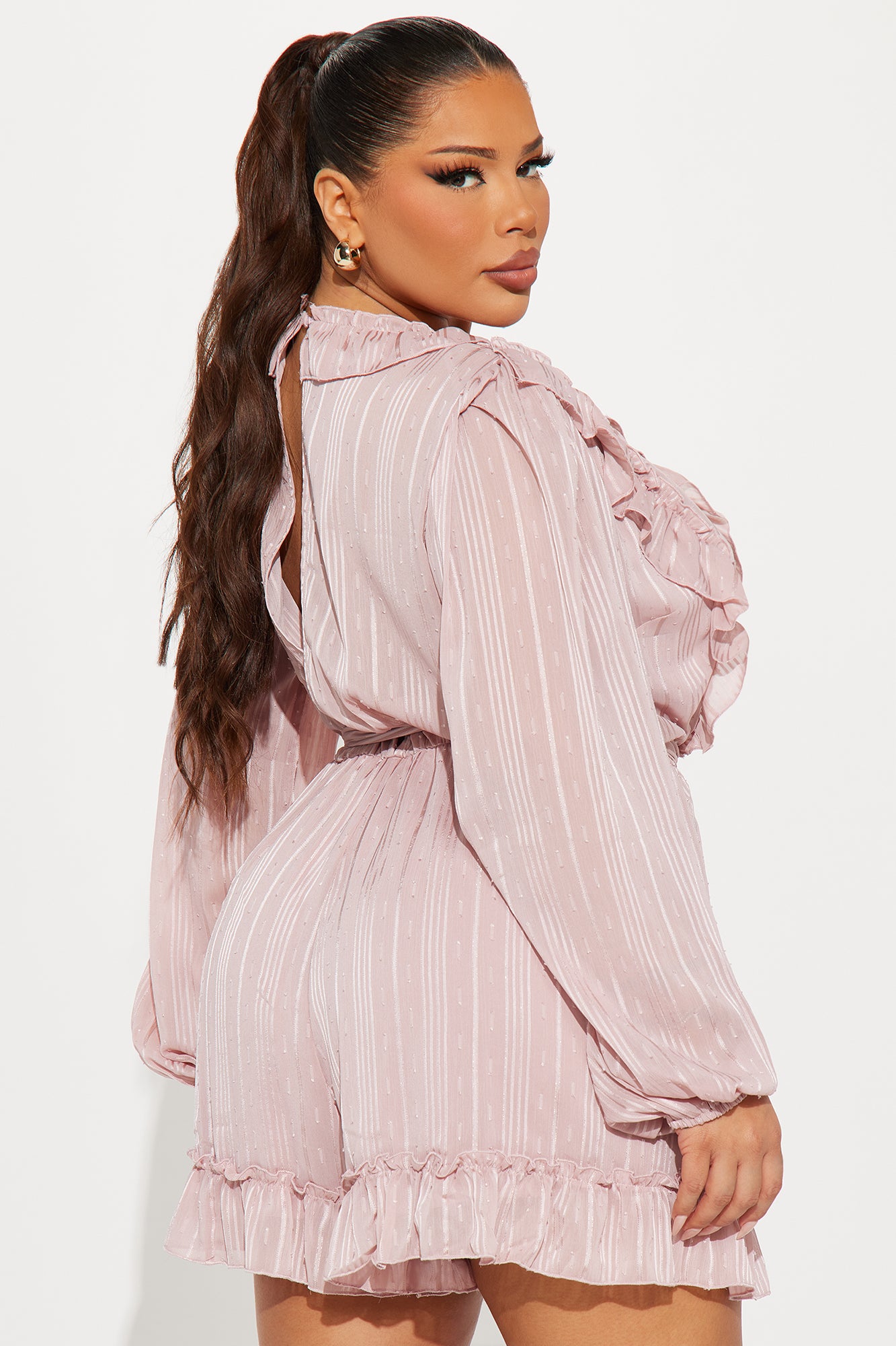 Roxanna Ruffle Romper - Rose - Image 6