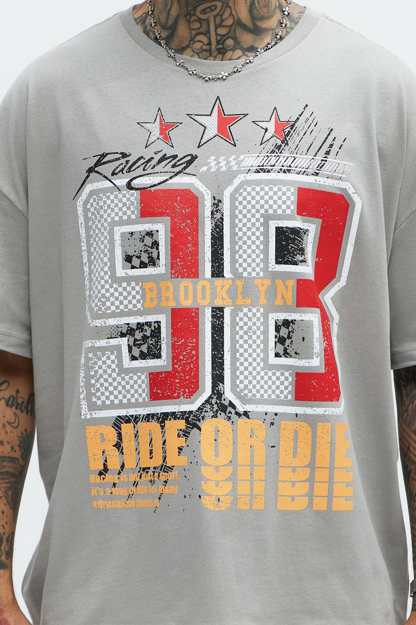 Ride Or Die Oversized Short Sleeve Tee - Charcoal - Image 3