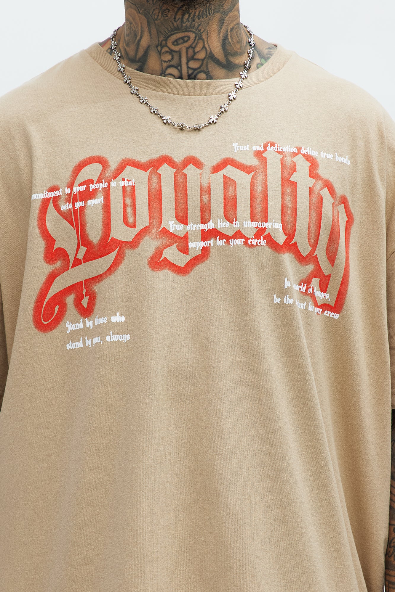 Royal Loyalty Oversized Short Sleeve Tee - Sand - Image 3