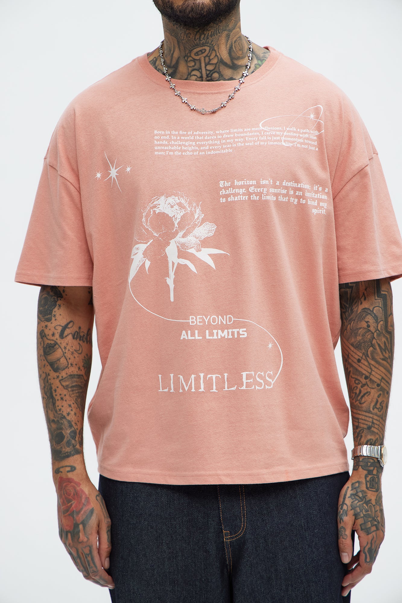 Beyond All Limits Oversized Short Sleeve Tee - Mauve - Image 3