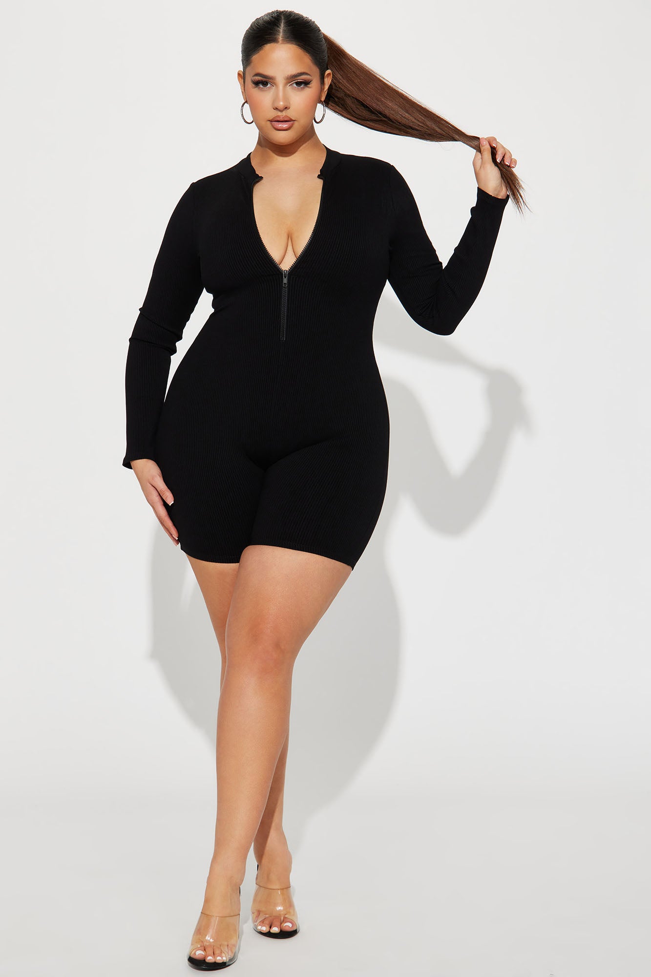 Sabrina Snatched Romper - Black - Image 5